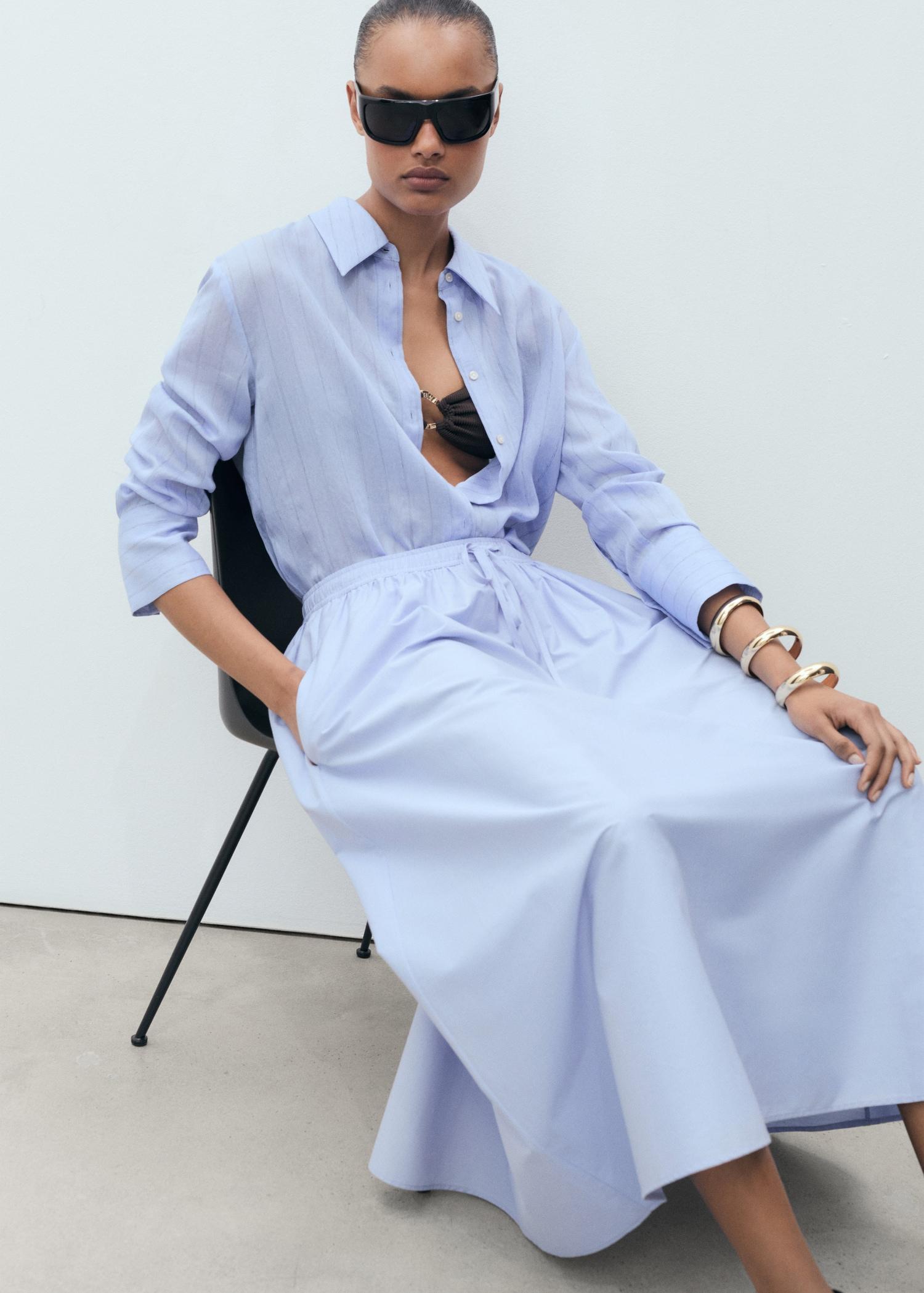 Flared cotton skirt - Women | MANGO USA Product Image