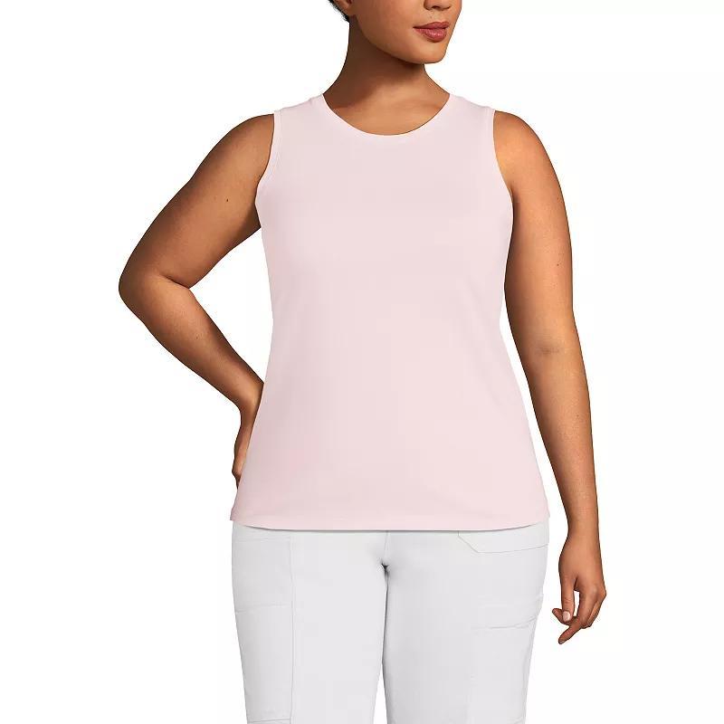 Plus Size Lands' End Power Performance Tunic Tank, Women's, Size: 2XL, White Product Image