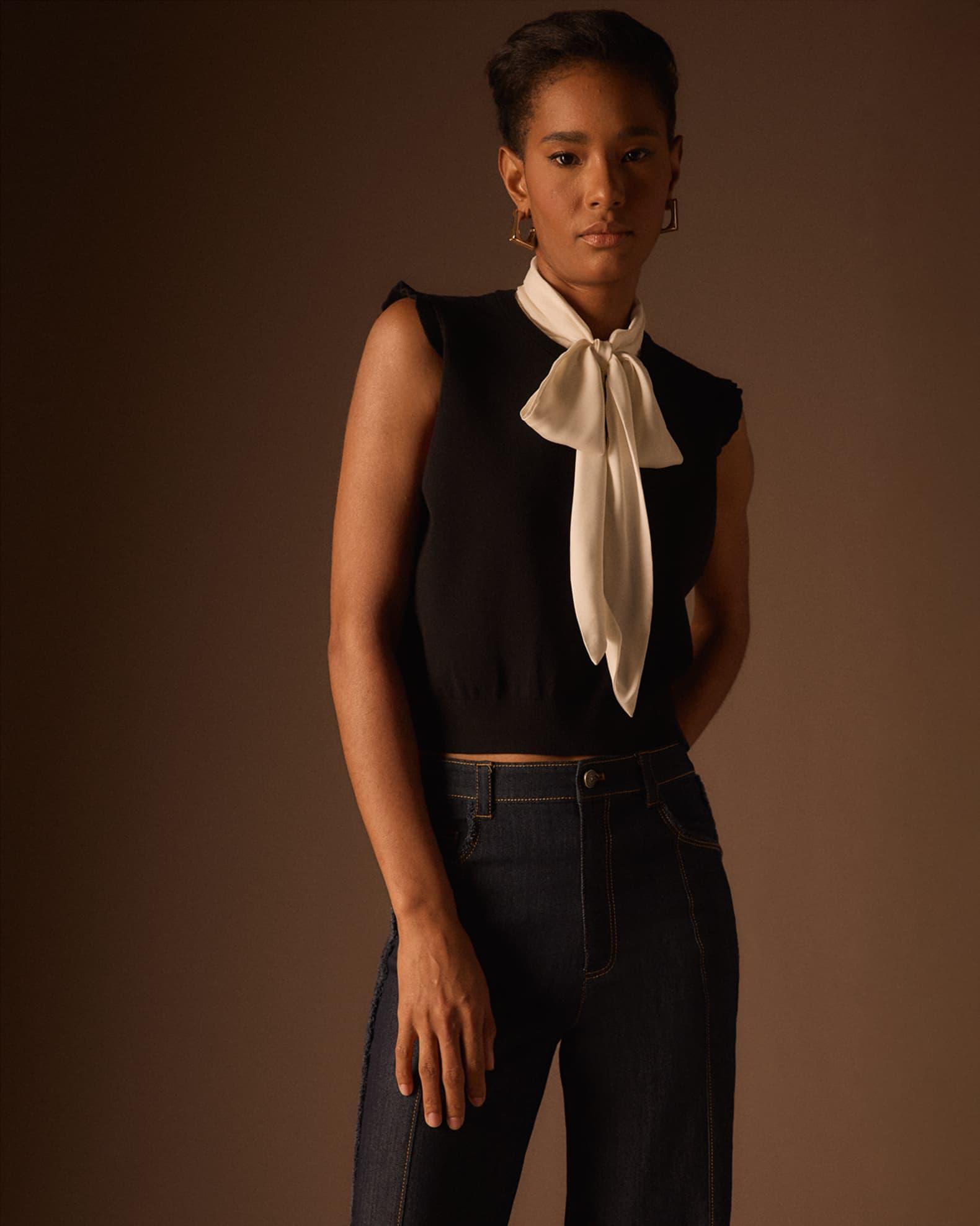 Chiara Sleeveless Tie-Neck Top  Product Image