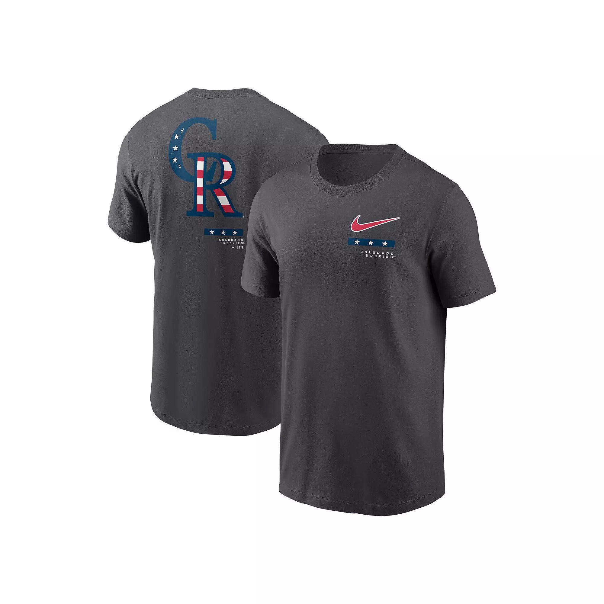 Men's Nike Anthracite Colorado Rockies Americana T-Shirt, Size: Medium, Grey Product Image