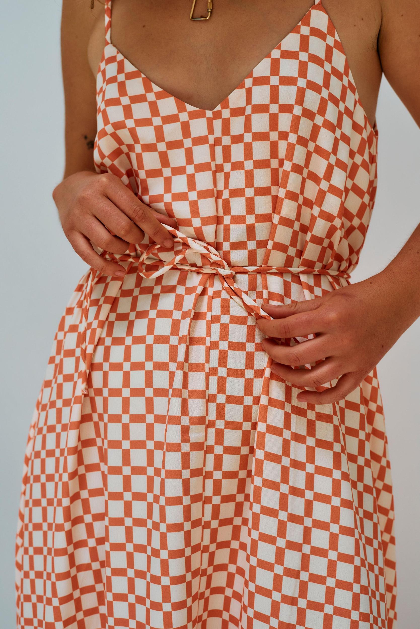 @itsmekellieb X WRAY Sunday Dress - Sunset Basket Check Product Image