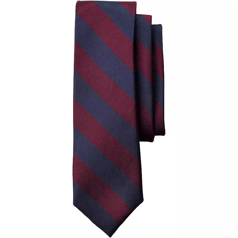 Kids Lands' End School Uniform Stripe Pre-Tied Tie, Size: Small, Classic Navy Red Product Image
