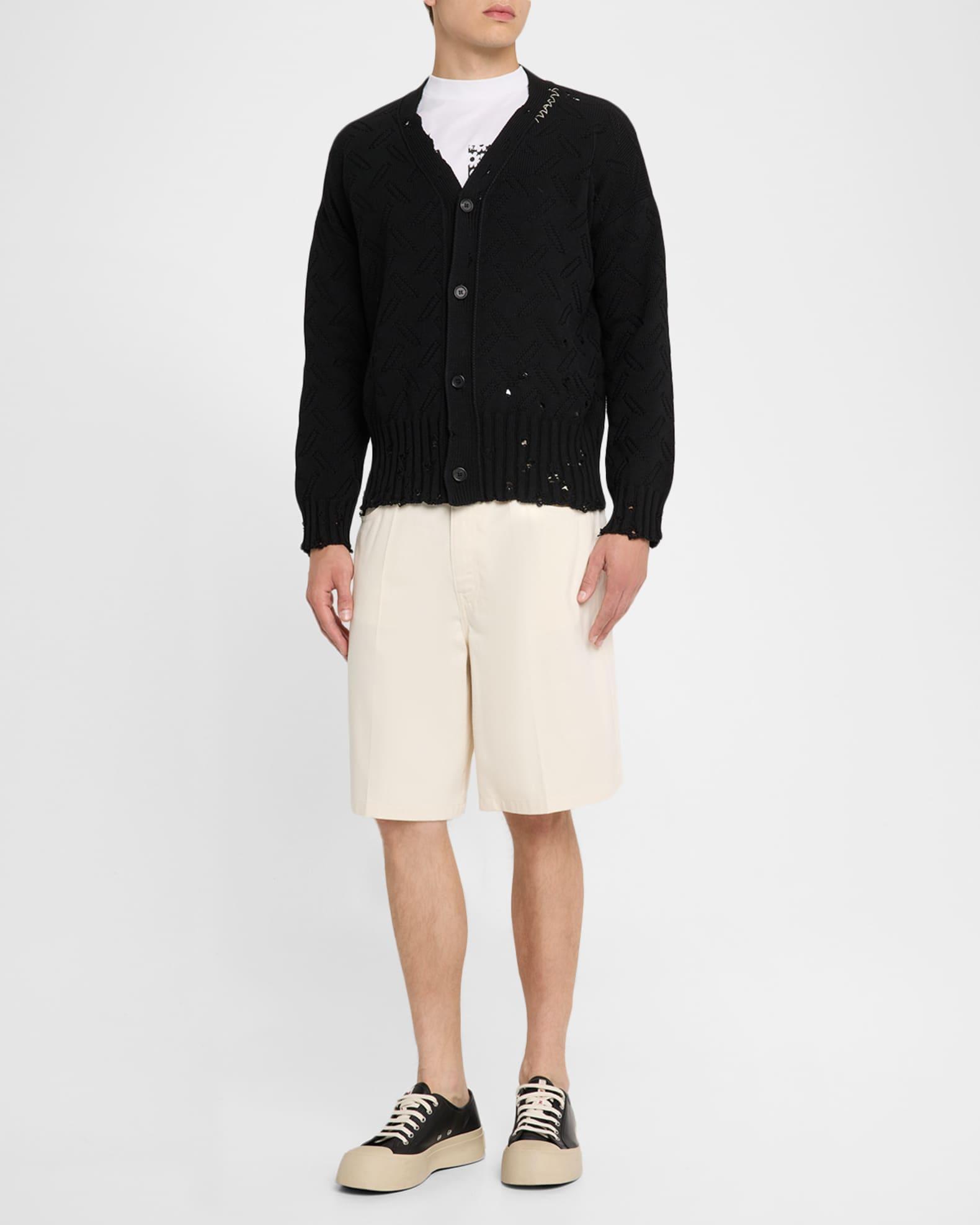 Mens Cotton Knit Shoulder-Logo Cardigan Product Image