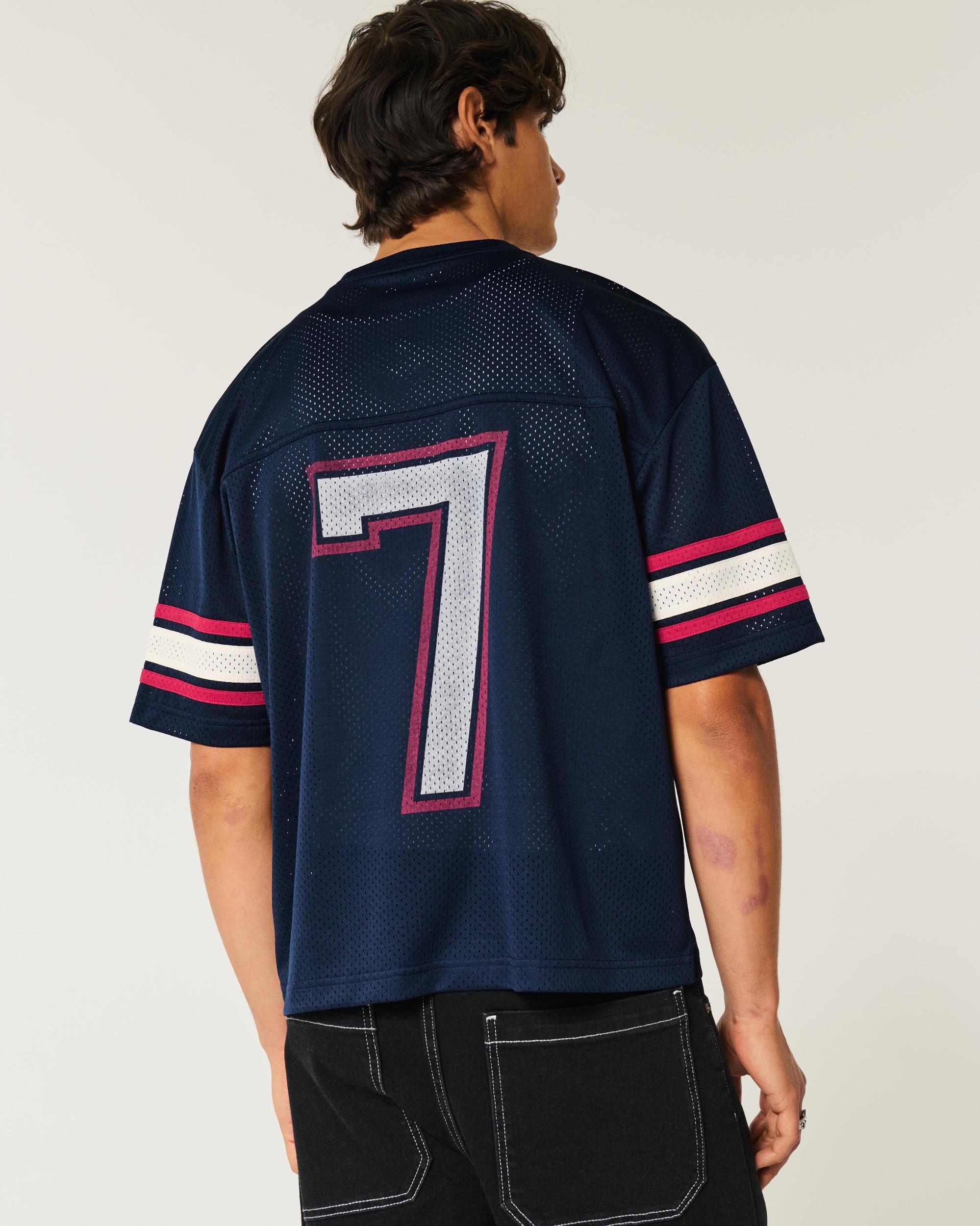 Boxy Crop Mesh Graphic Football Jersey Product Image