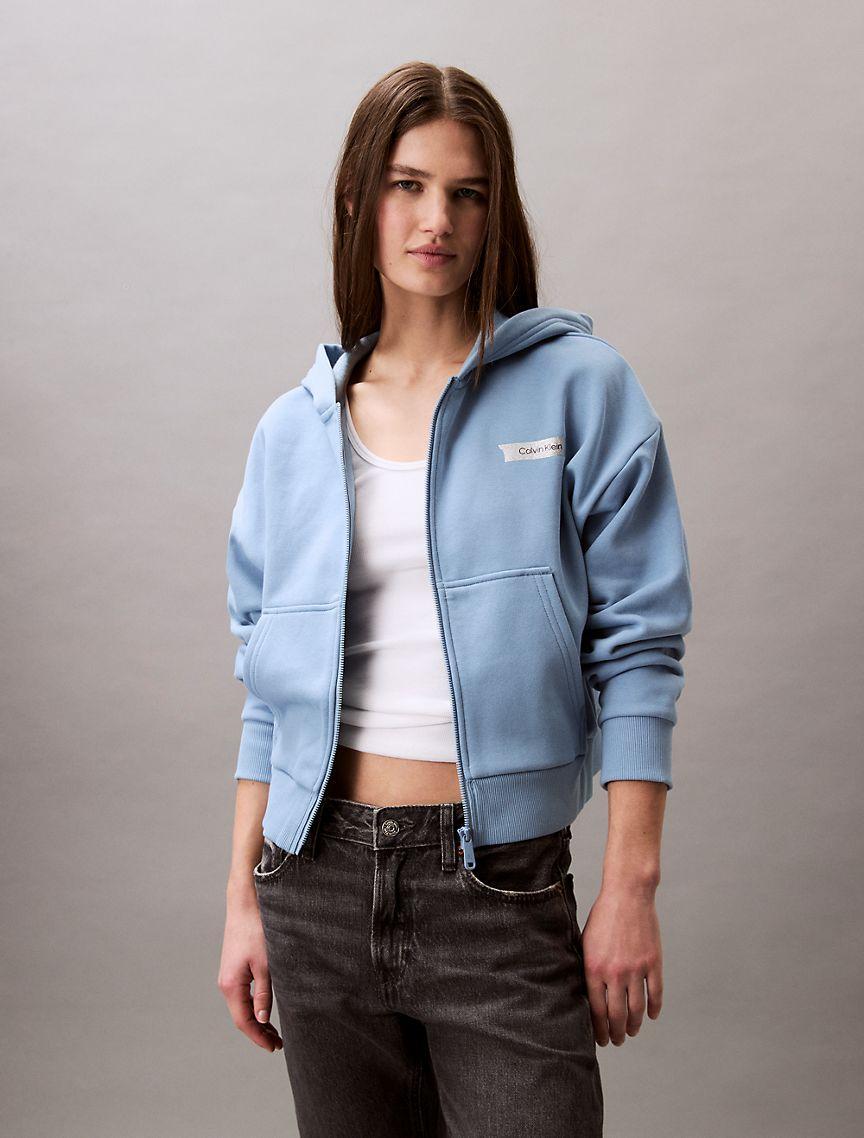 Fleece Logo Relaxed Zip Hoodie Product Image