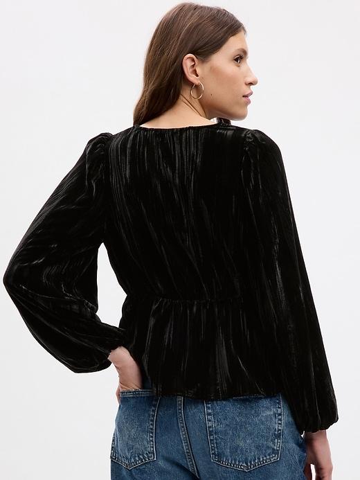 Velvet Balloon Sleeve Top Product Image