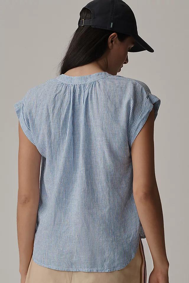 Cloth & Stone Cap-Sleeve Henley Popover Blouse Product Image