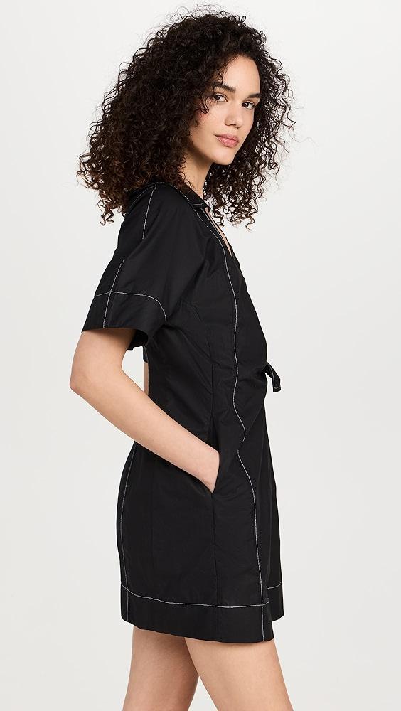 GANNI Cotton Poplin Wrap Mini Dress | Shopbop Product Image