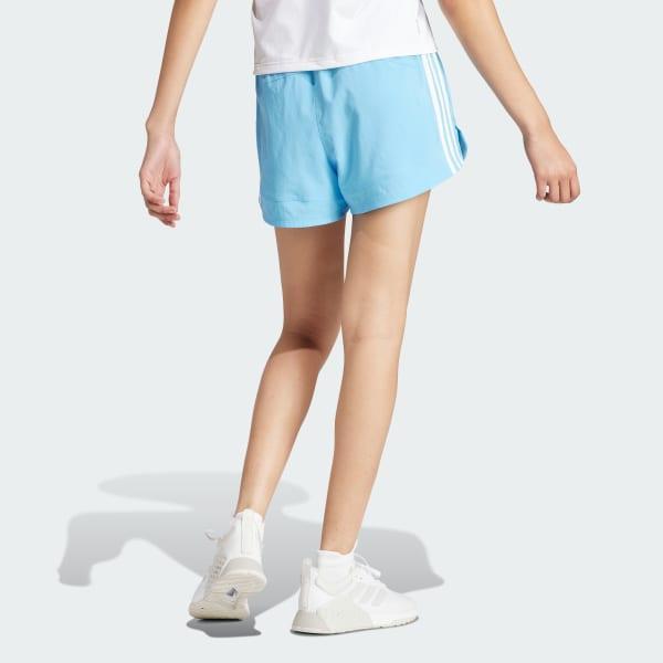 adidas Pacer Training 3-Stripes Woven High-Rise Shorts Pink Fusion S 3 Womens Product Image