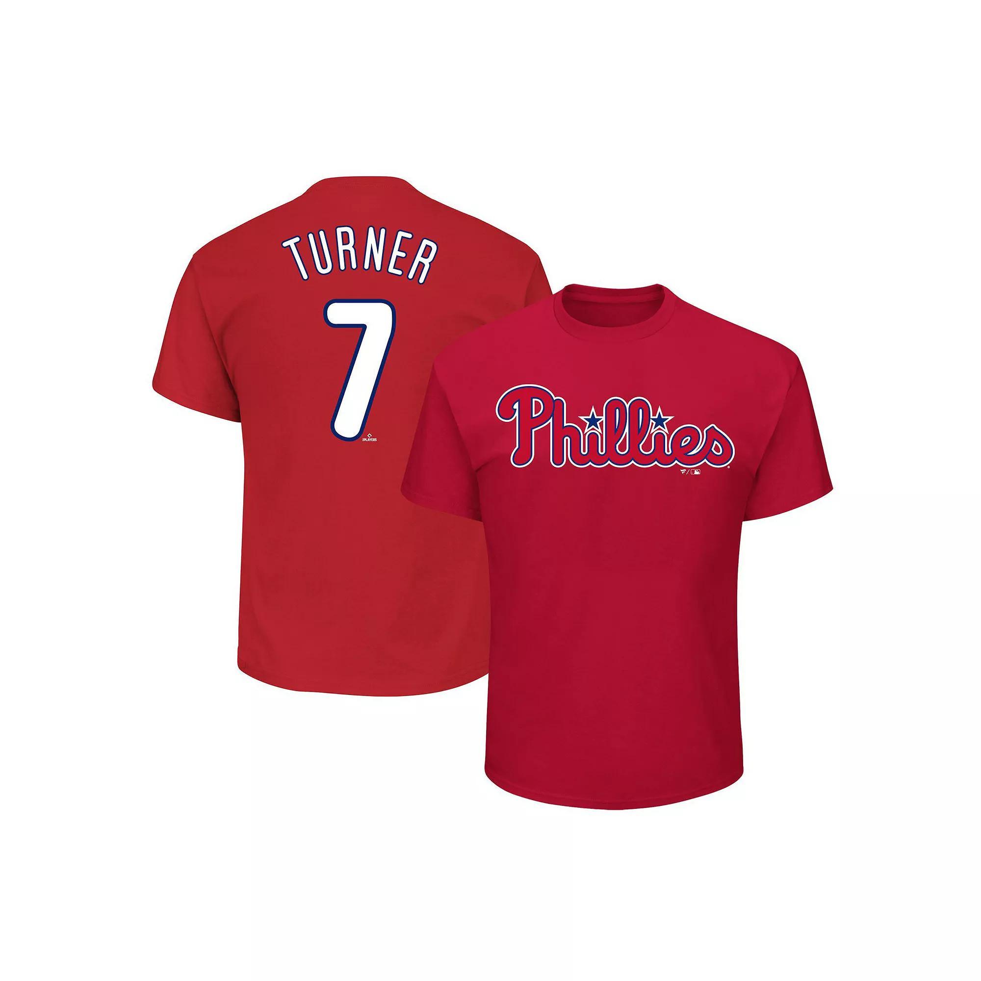 Men's Profile Trea Turner Red Philadelphia Phillies Big & Tall Name & Number T-Shirt, Size: XLT Product Image
