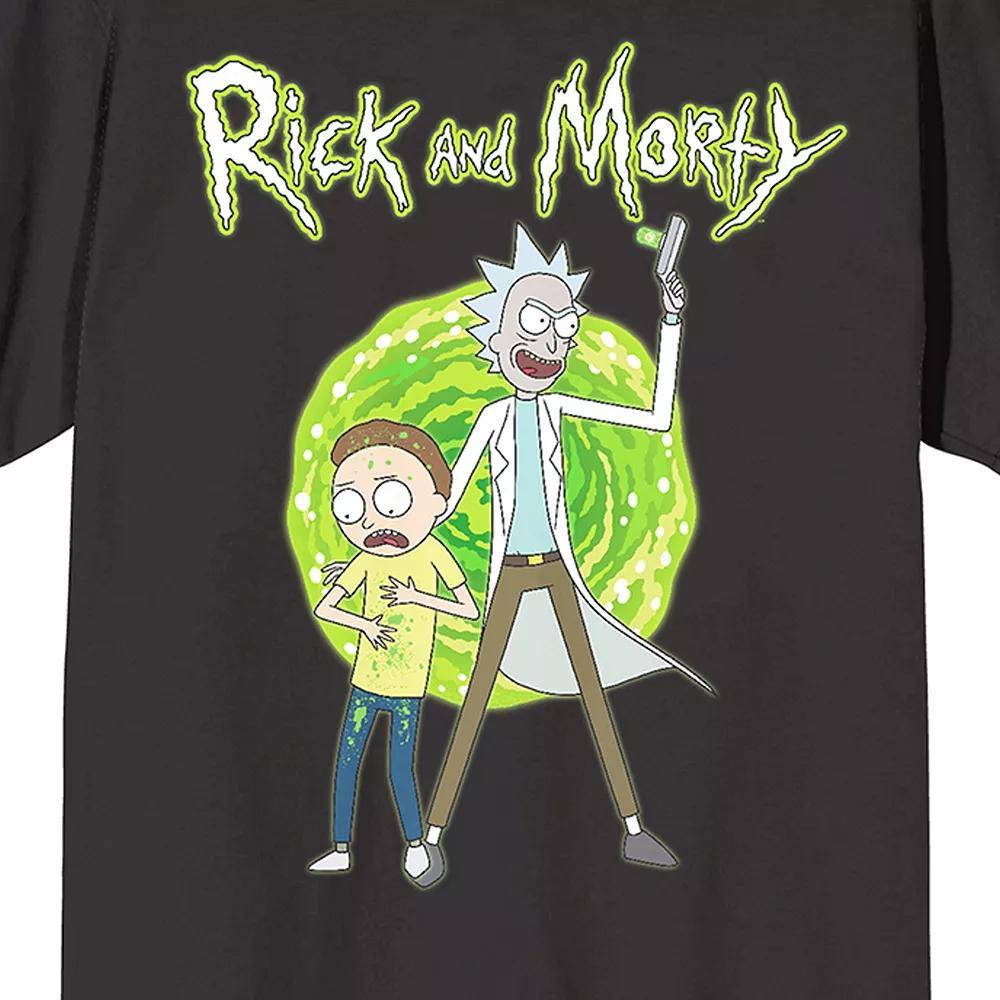 Men's Rick & Morty Portal Art Short Sleeve Graphic T-Shirt, Size: XL, Black Product Image