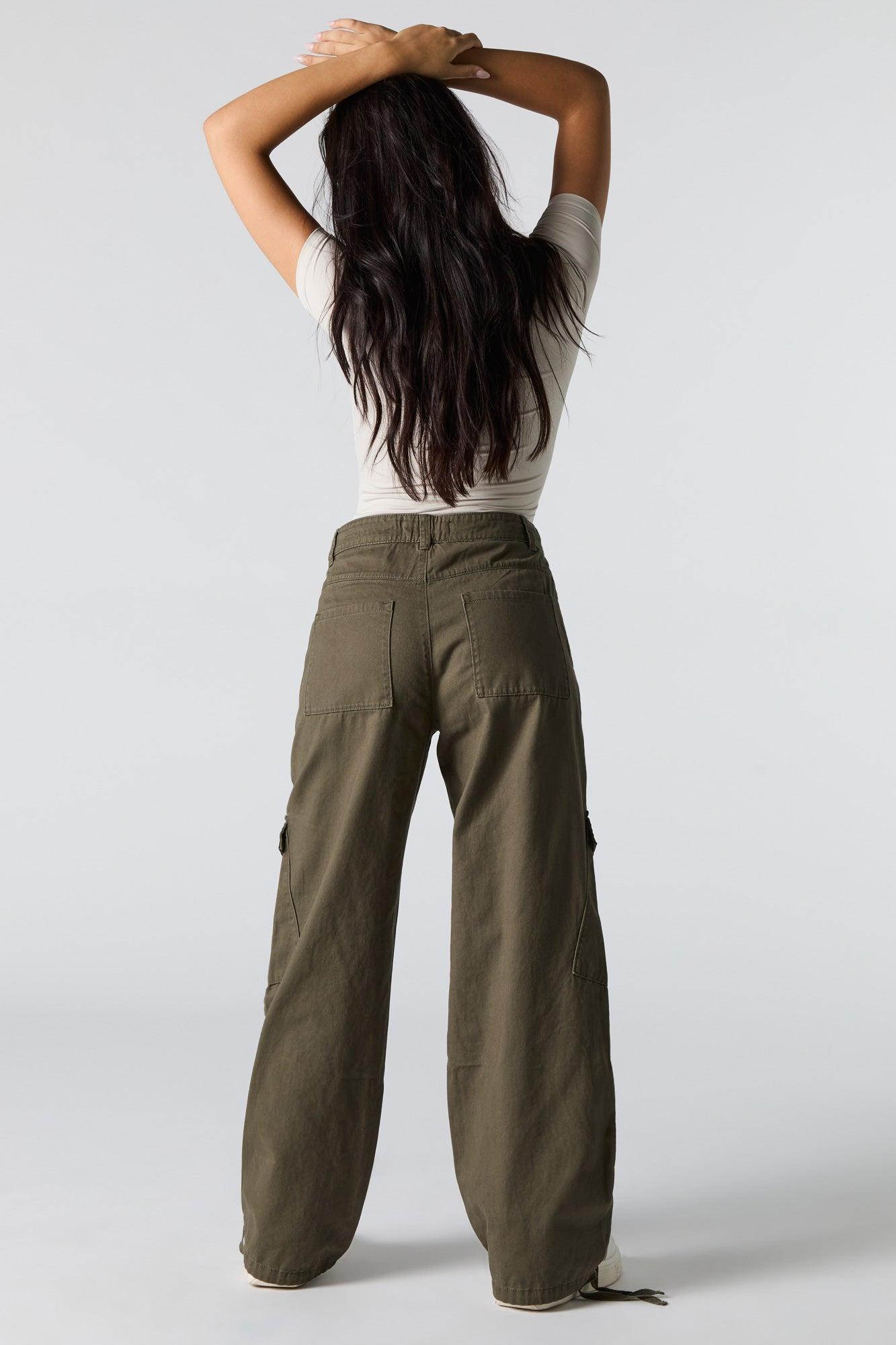 Drawstring Hem Baggy Cargo Pant Female Product Image