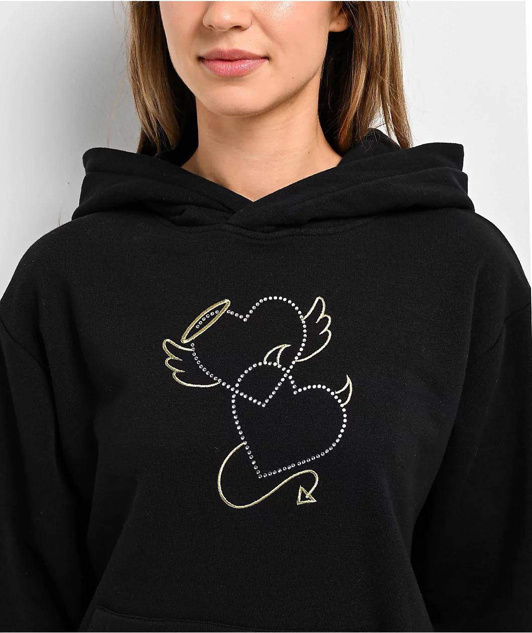 A-Lab Tomo Rhinestone Black hoodie Product Image