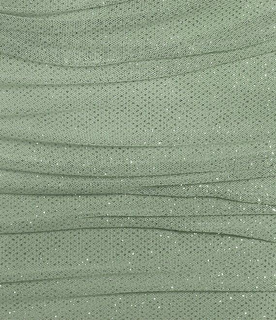 B. Darlin Glitter Mesh Bungee Strap Square Neck Shirred Dress Product Image