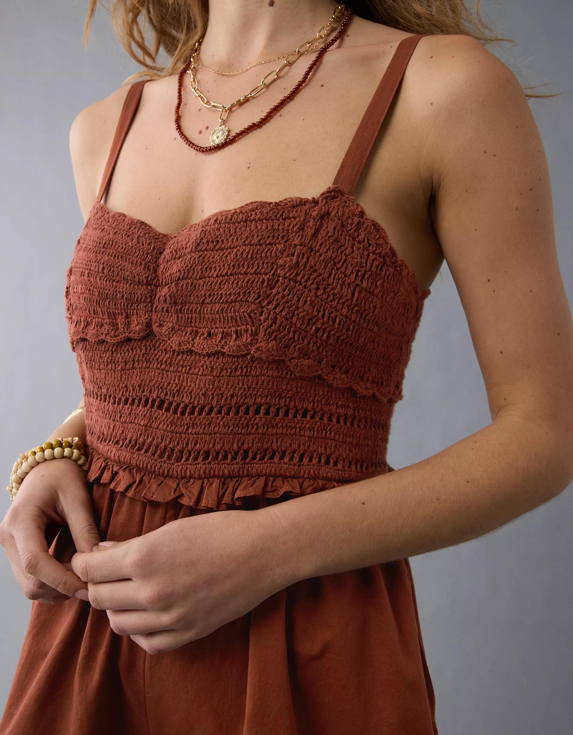 AE Crochet Bodice Romper Product Image