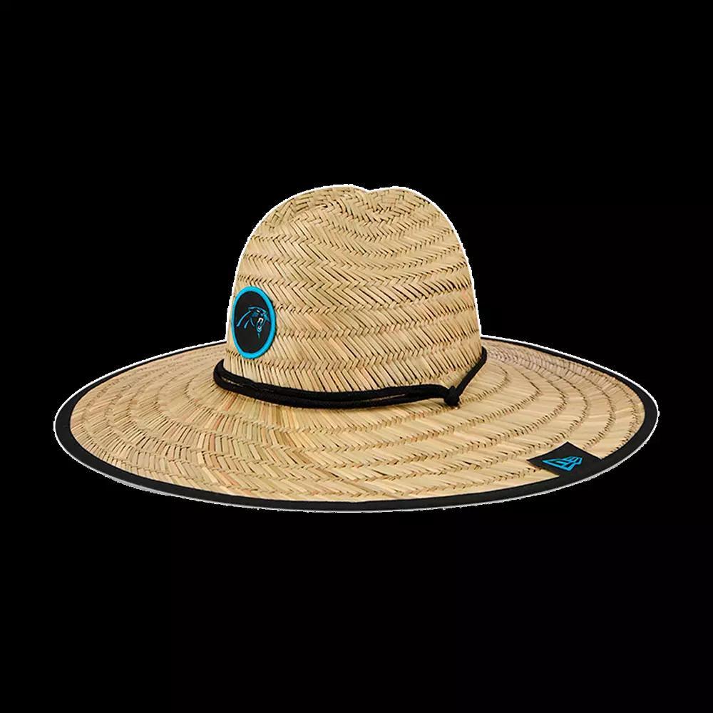 Men's New Era Natural Carolina Panthers NFL Training Camp Official Straw Lifeguard Hat, Beige Product Image