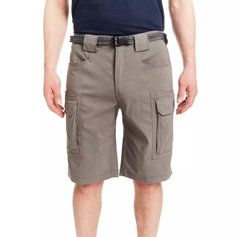 Men's Smith's Workwear Regular-Fit Stretch Performance Belted Cargo Shorts, Size: 32, Grey Product Image