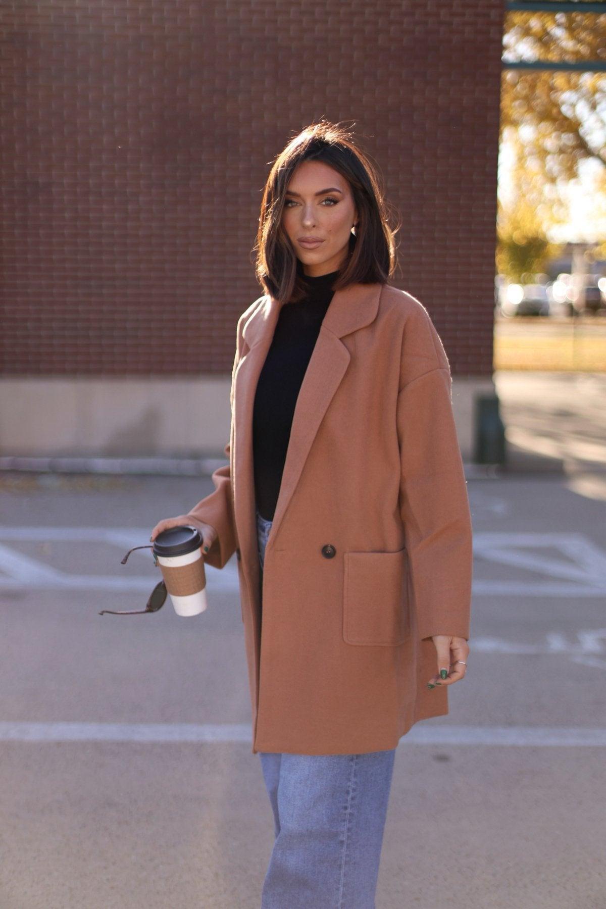 Camel Oversized Long Coat - FINAL SALE Product Image