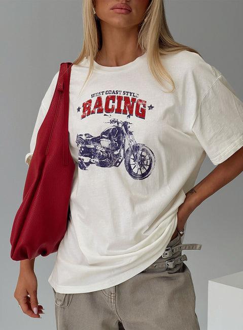 West Coast Style Oversized Tee White Product Image