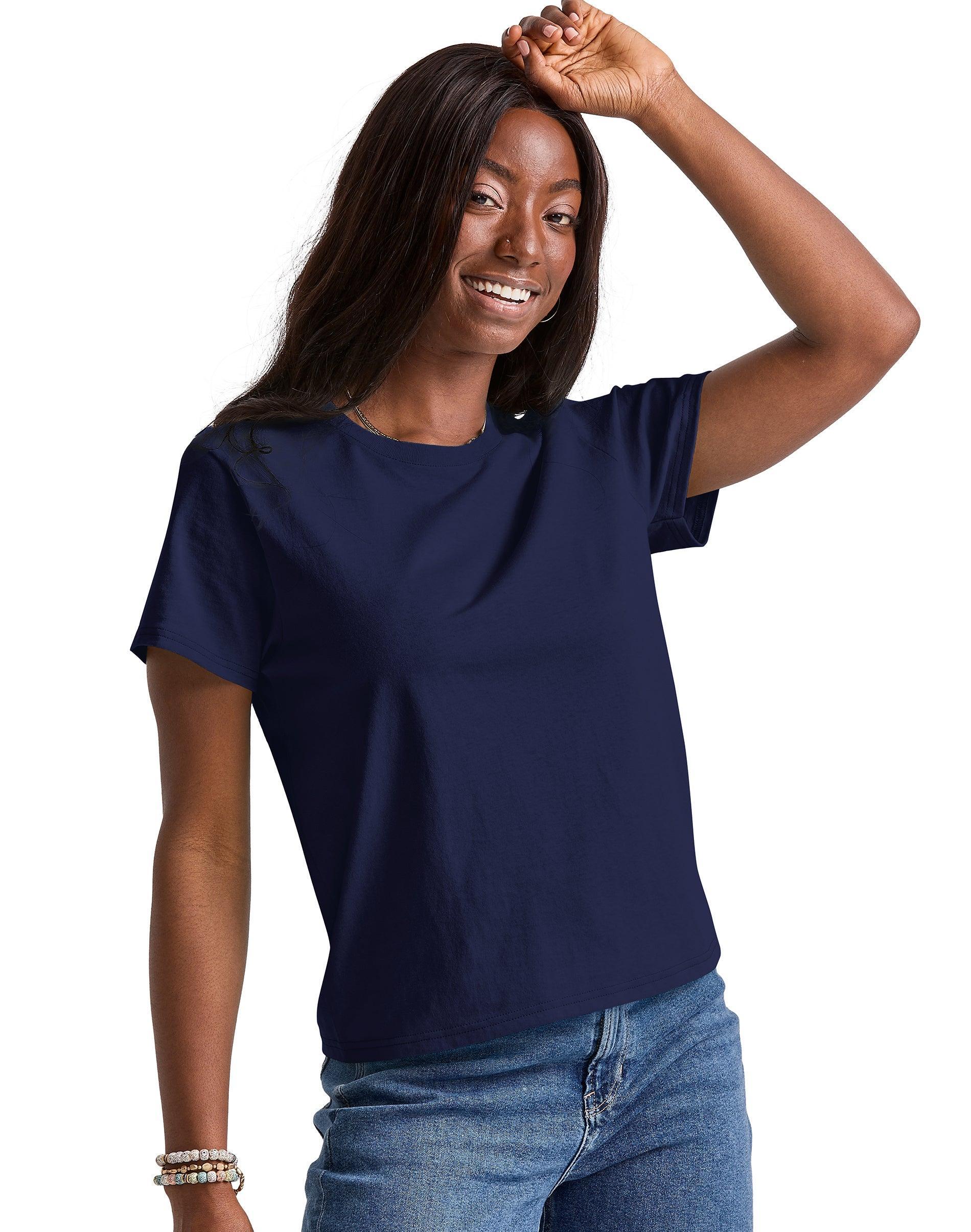 Women's Hanes® Essentials Classic Fit Tee, Size: XS, Black Product Image