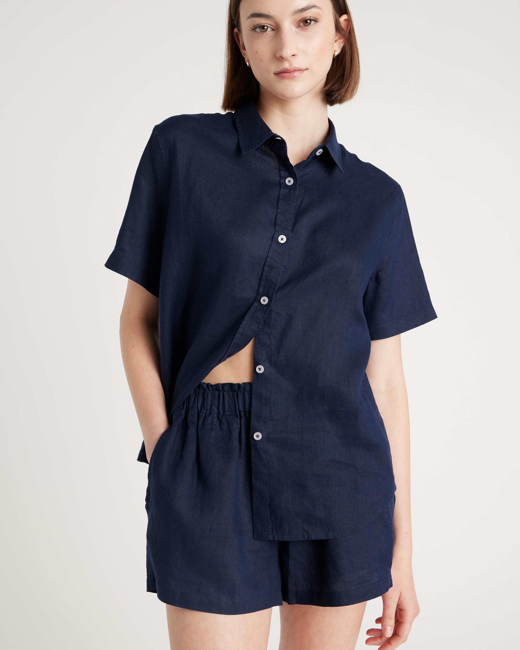 Quince | Women's 100% European Linen Shorts Pajama Set Size XS Product Image