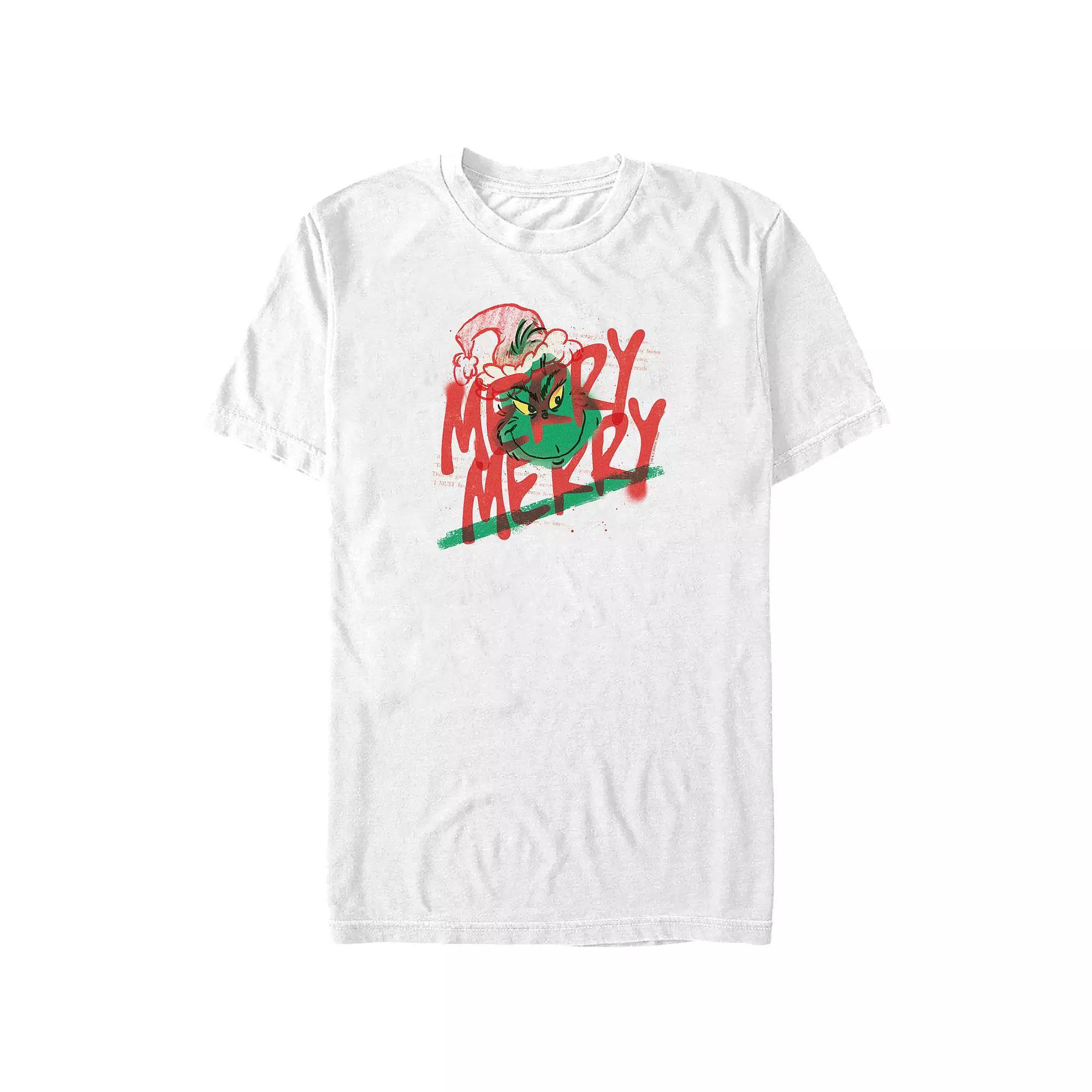 Big & Tall Dr. Seuss Grinch Merry Merry Graphic Tee, Men's, Size: 4XL, White Product Image