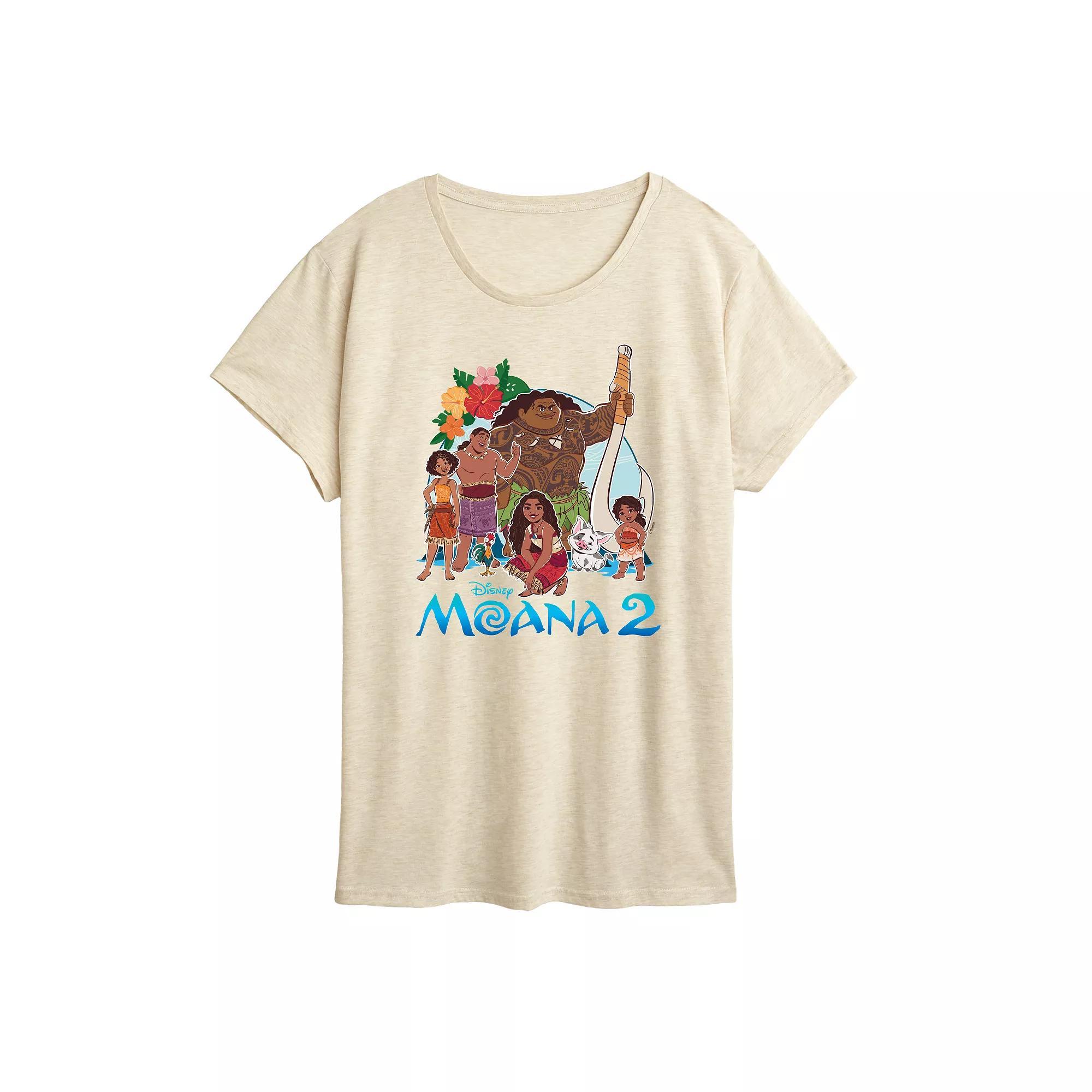 Disneys Moana 2 Womens Group Graphic Tee Brown Product Image