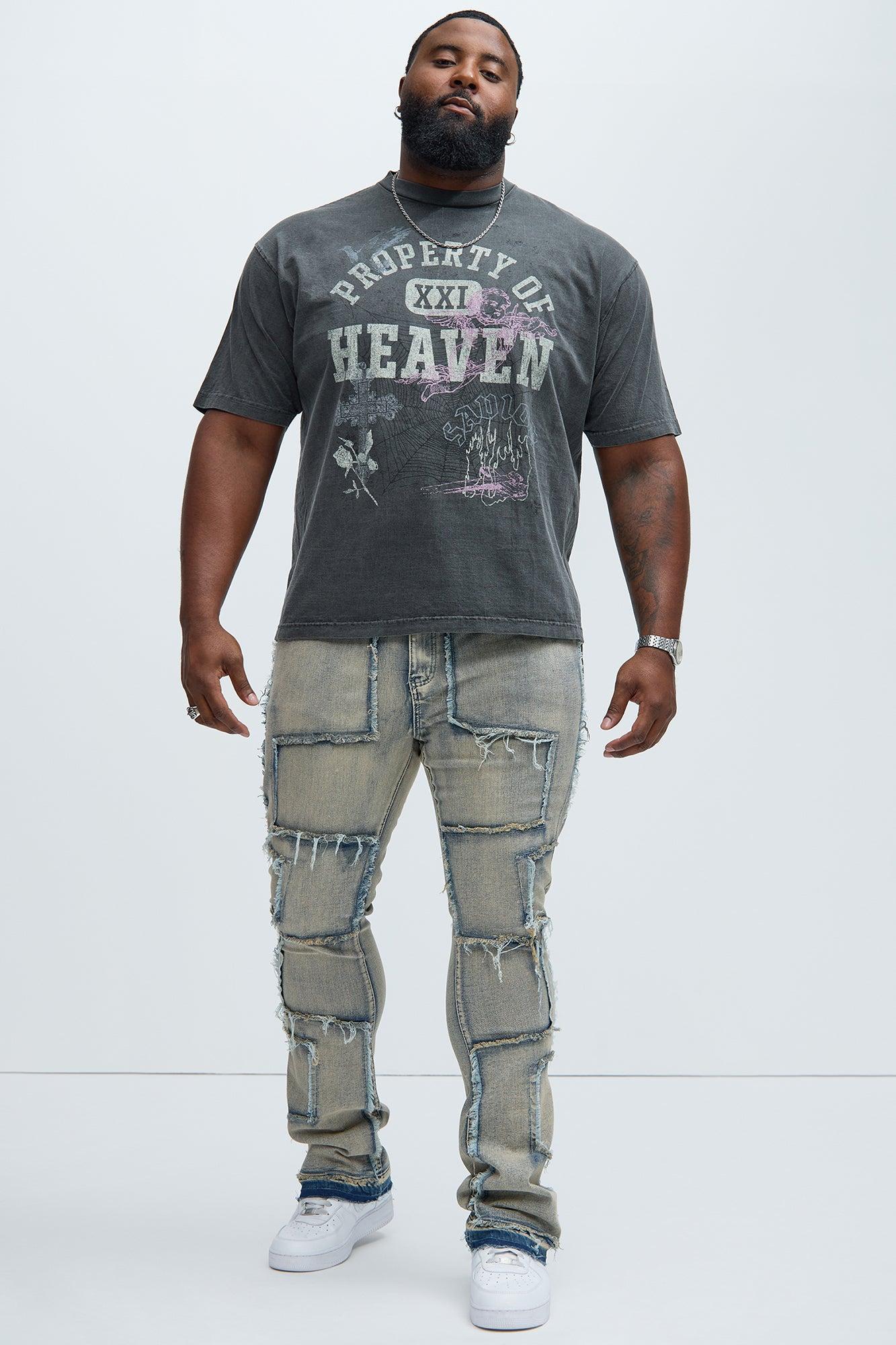 Be Square Stacked Skinny Flare Jeans - Light Blue Product Image