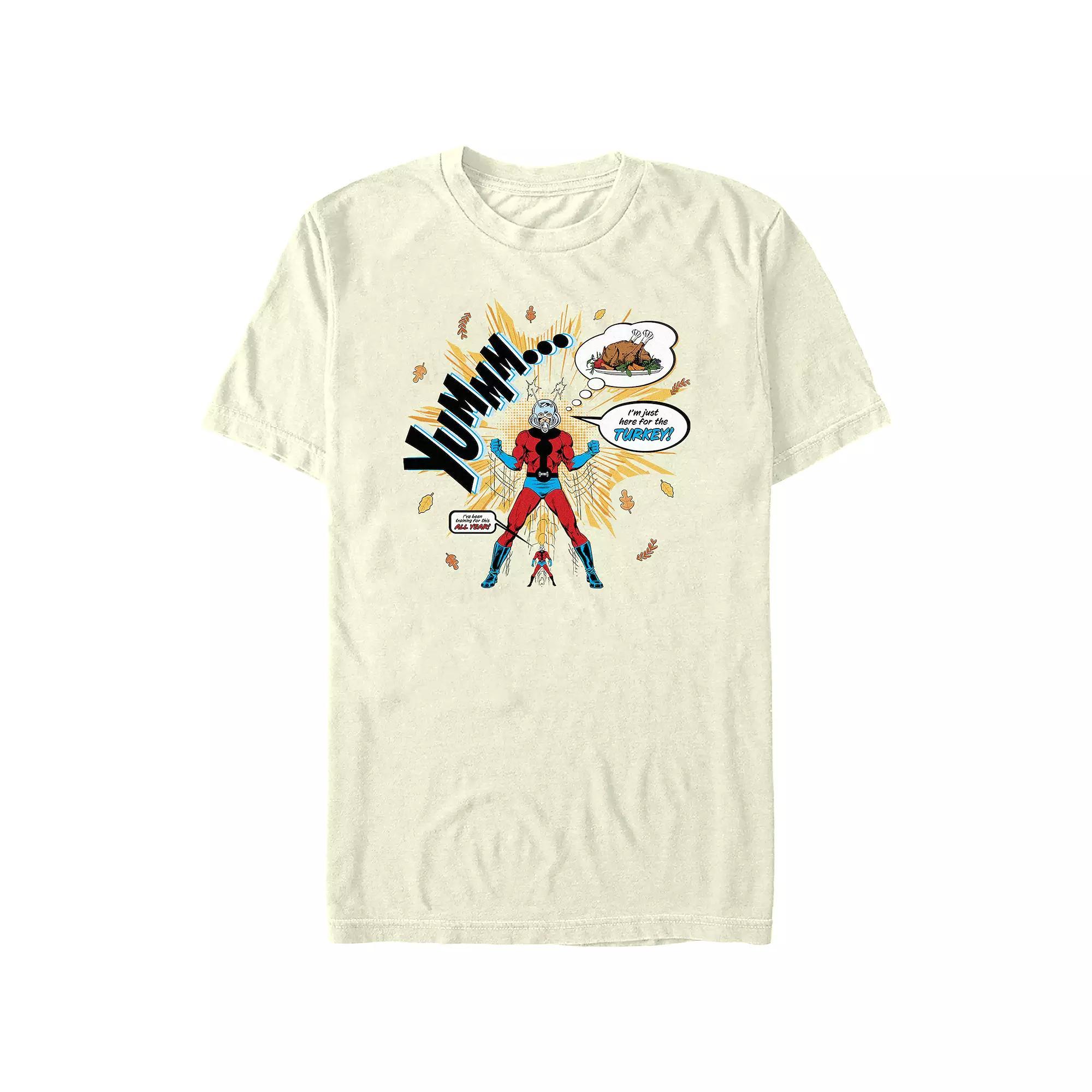 Men's Marvel Ant-Man I'm Just Here For The Turkey Graphic Tee, Size: Large, Natural Product Image