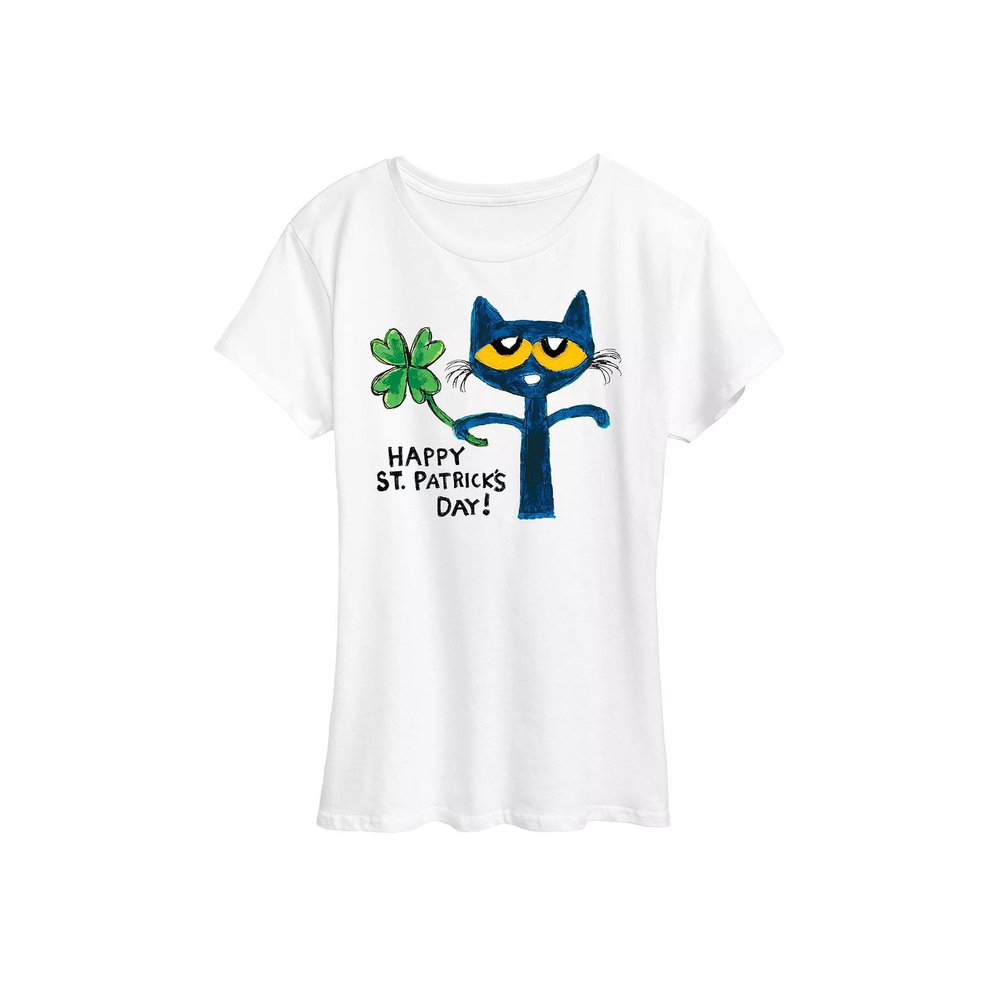 Womens Pete The Cat Happy St. Patricks Day Graphic Tee Product Image