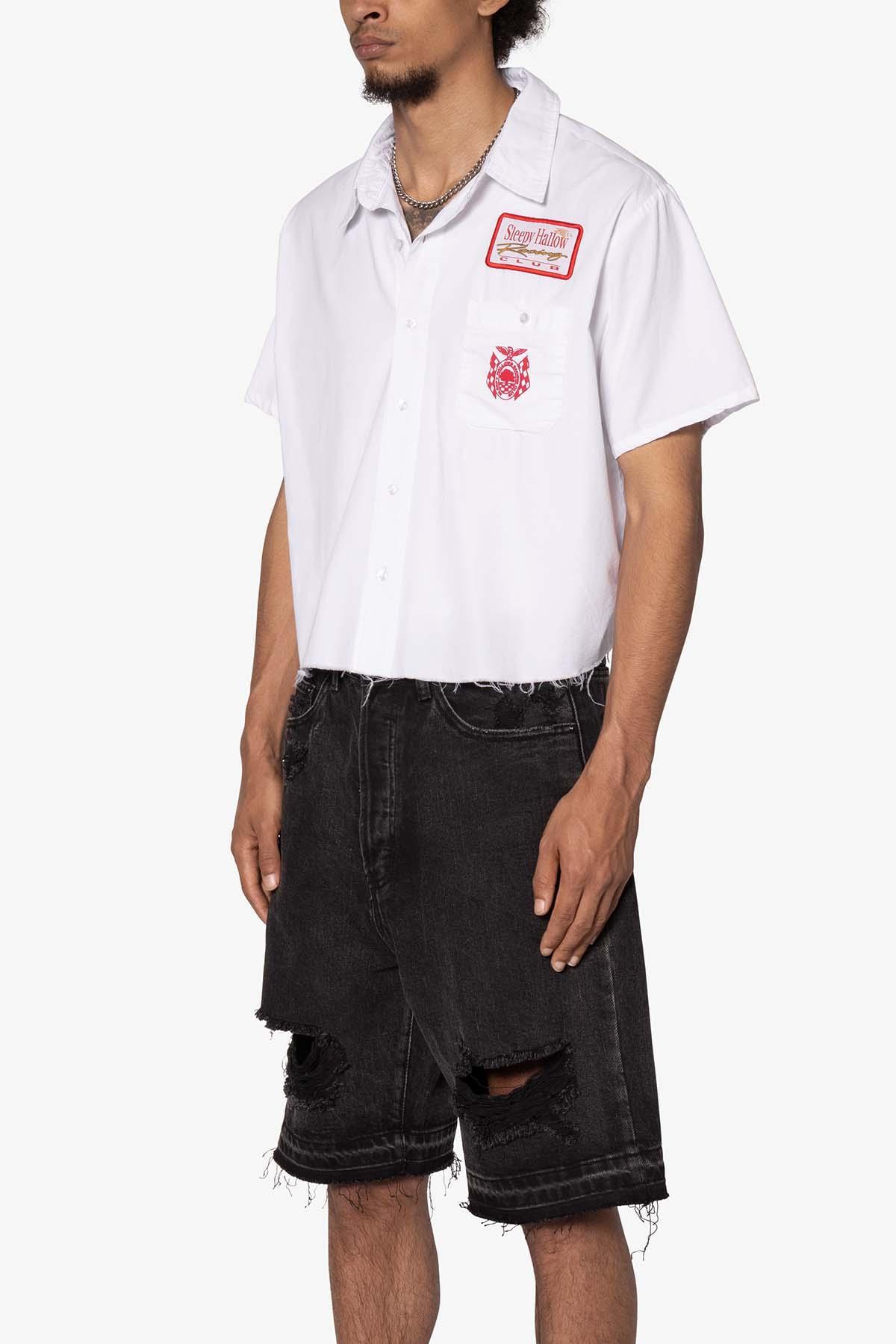 SHRC Checkered Flag Cropped Shirt - White Product Image