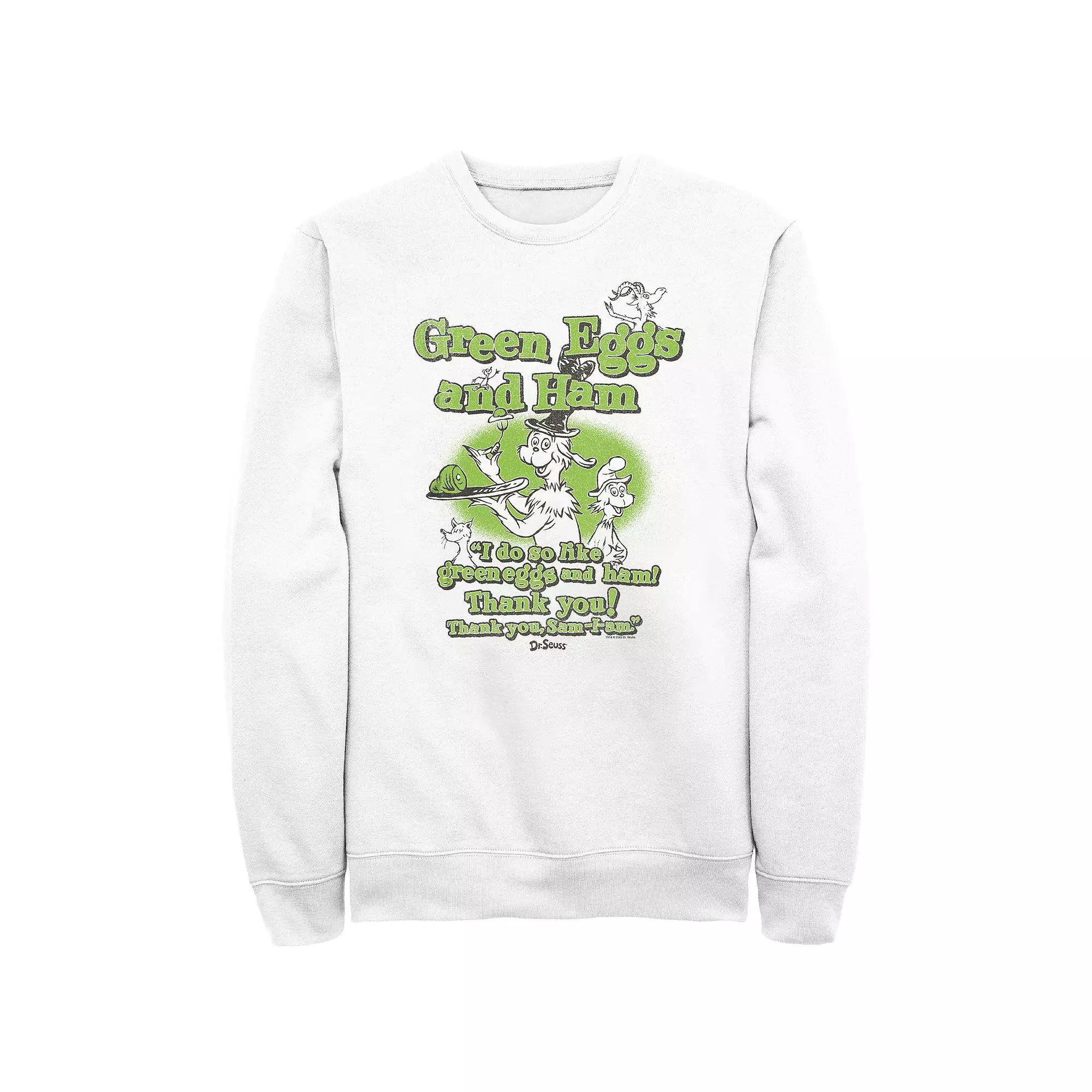 Men's Dr. Seuss I Do So Like Green Eggs And Ham Graphic Fleece, Size: XXL, White Product Image