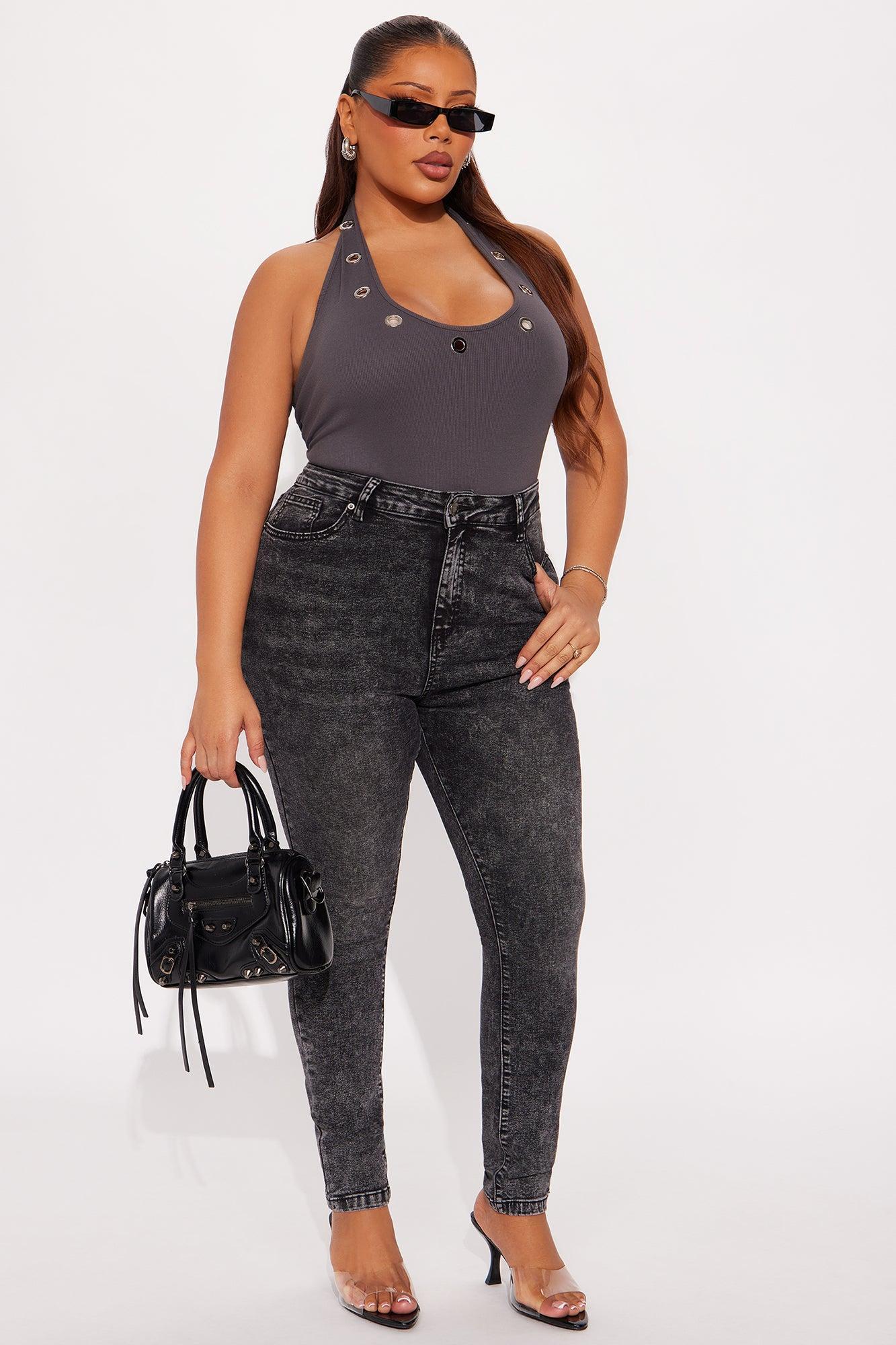 In The Black Skinny Jeans - Acid Wash Black Product Image