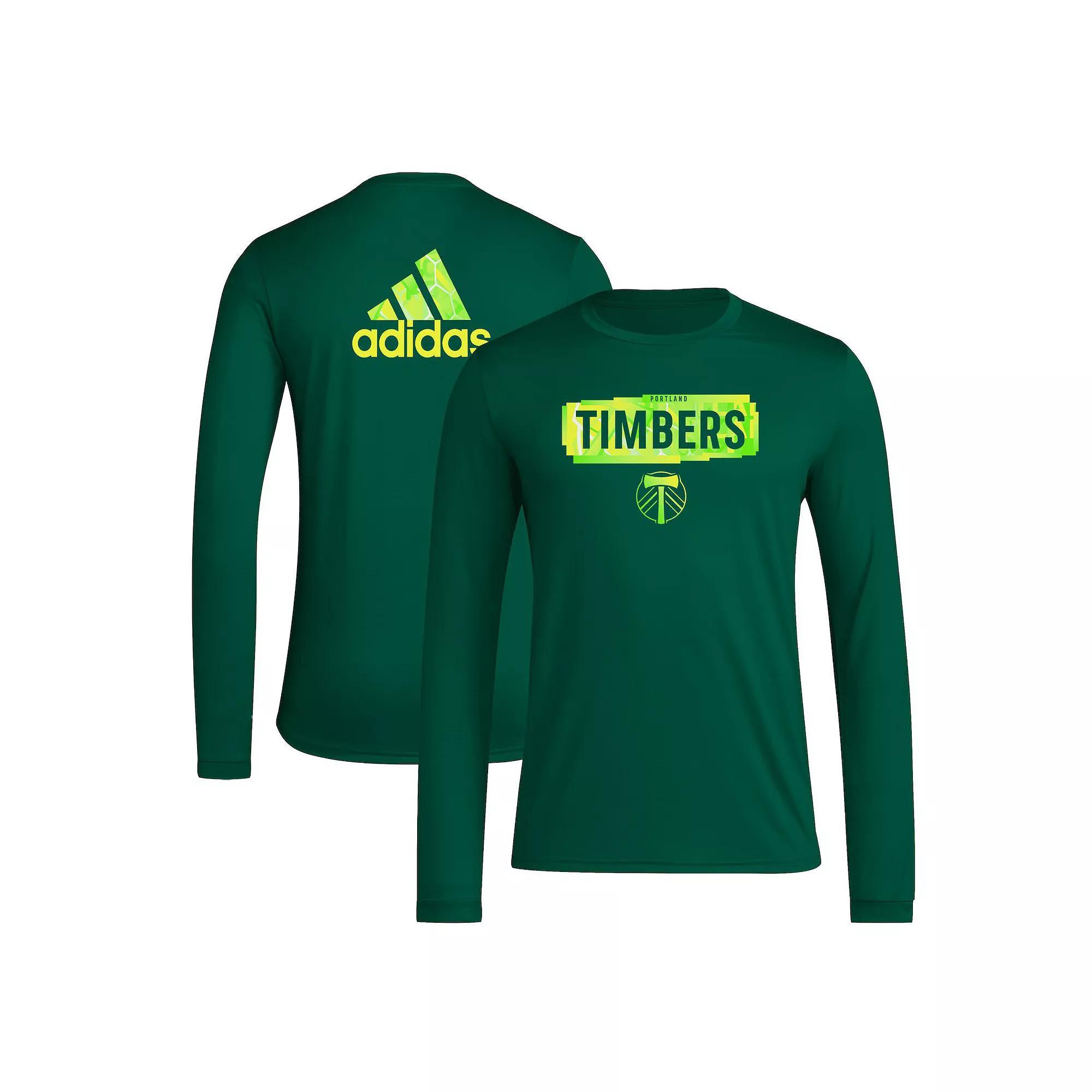 Mens adidas LA Galaxy Local Pop AEROREADY Long Sleeve T-Shirt Blue Product Image