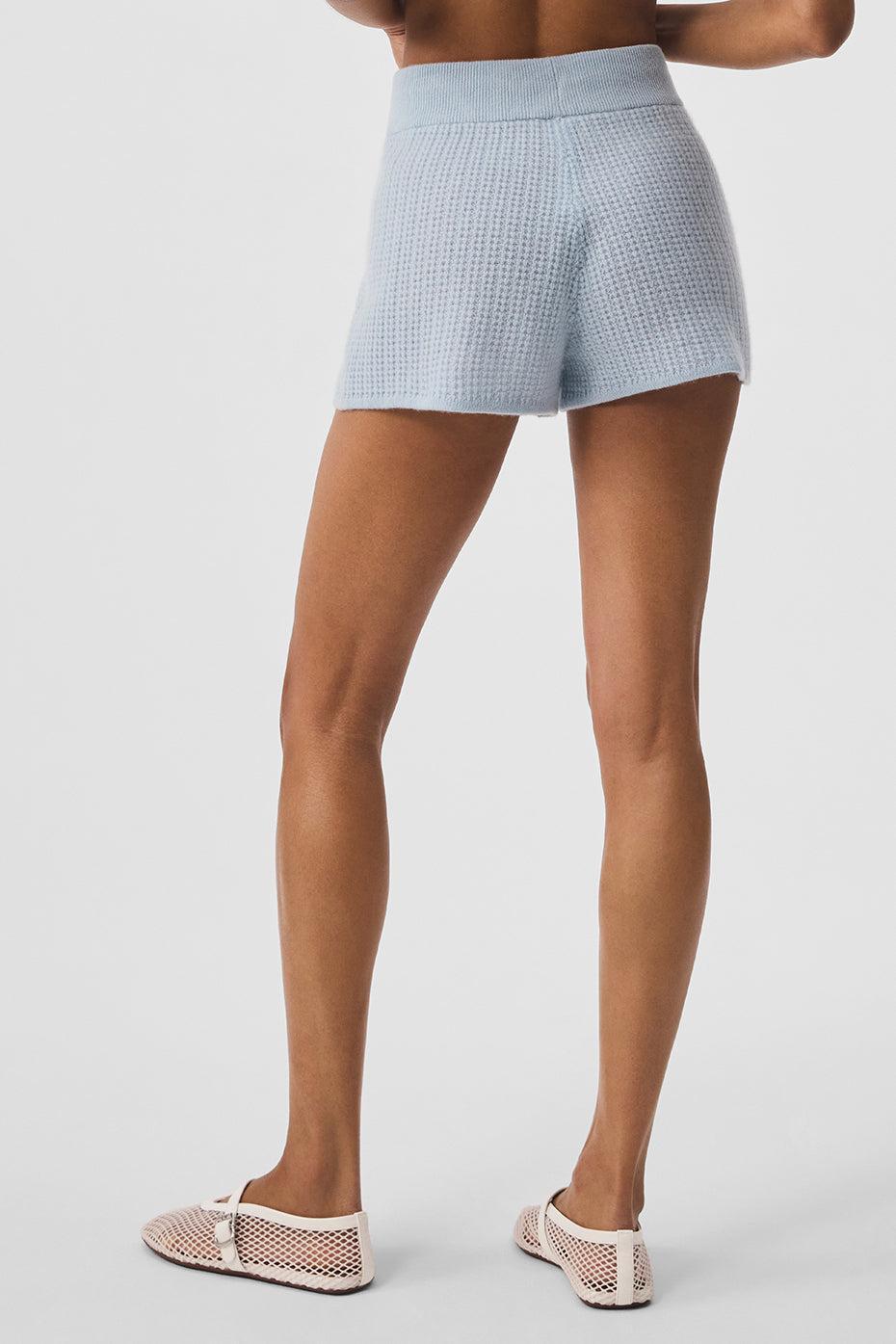 Cashmere High-Waist Plush Waffle Short - Crystal Blue Product Image