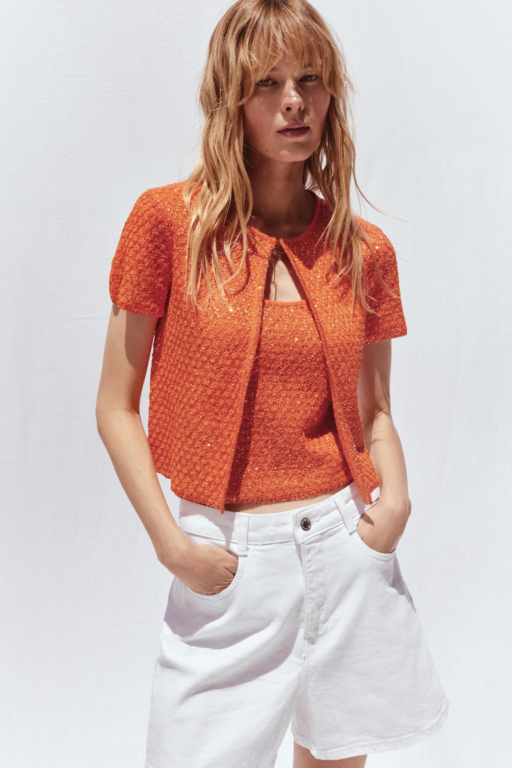 SEQUIN KNIT TOP Product Image