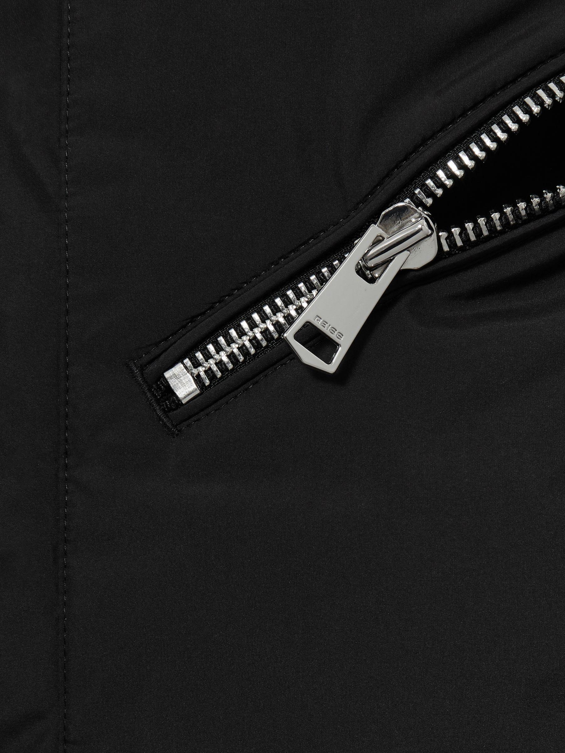 Concealed-Hood Puffer Coat in Black Product Image