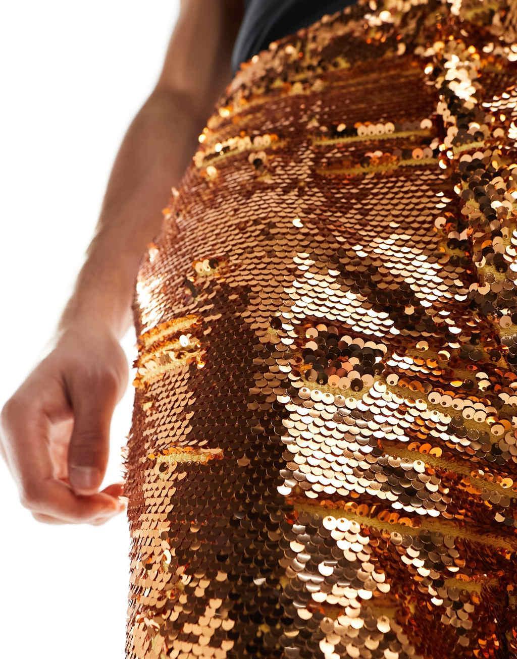 ASOS DESIGN smart flare pants in bronze Product Image