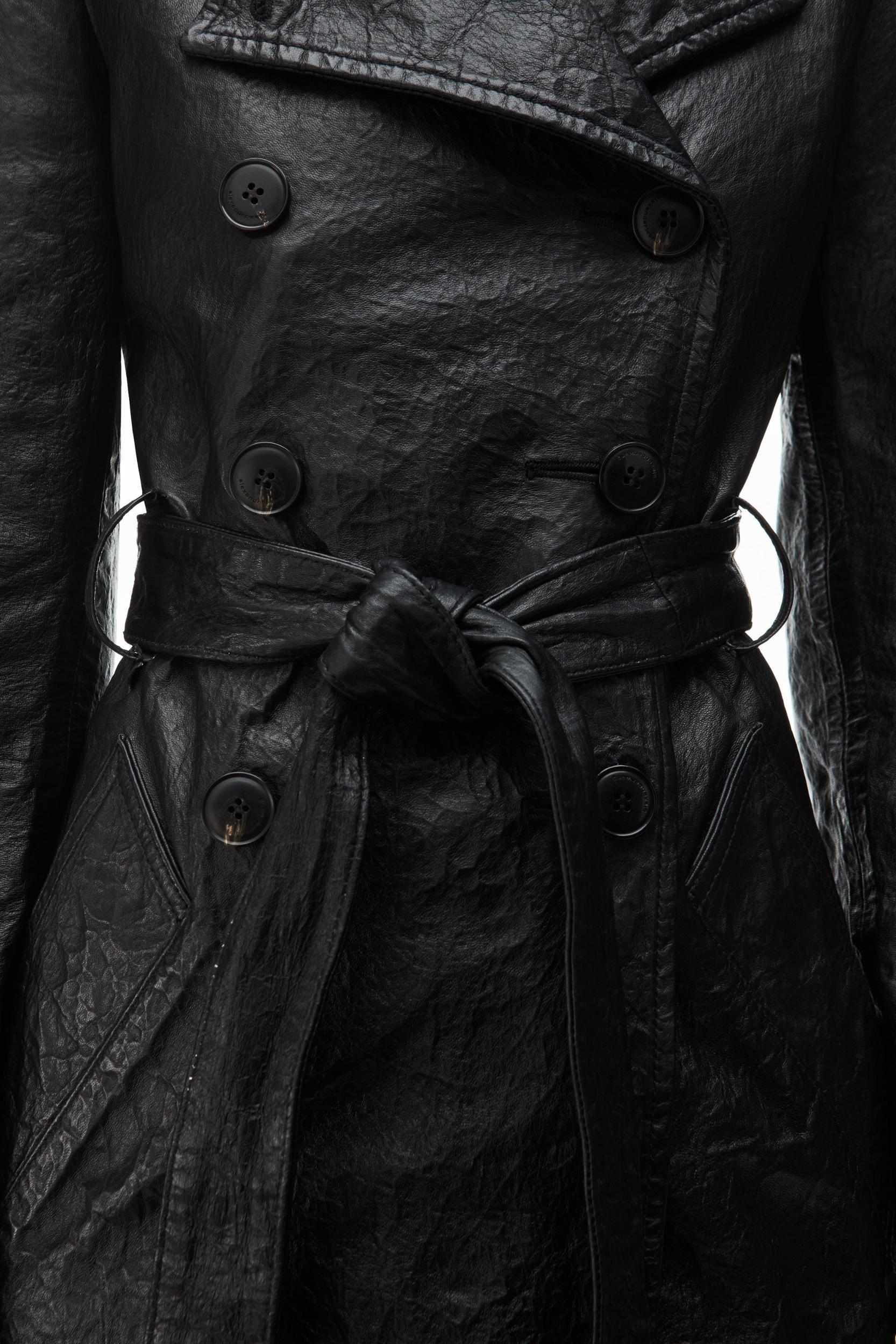 Cropped Trench Coat In Memory Lambskin Leather Product Image