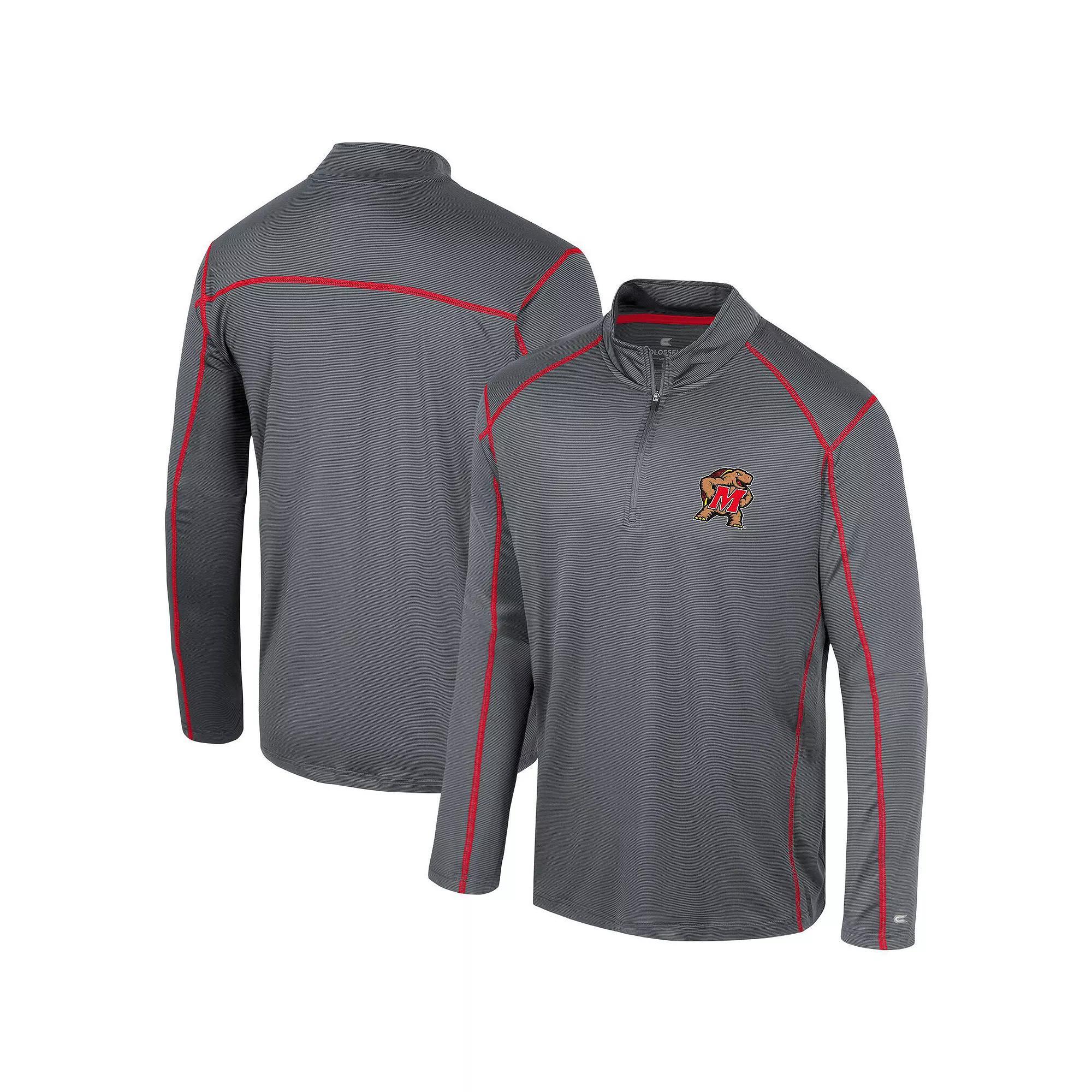 Men's Colosseum Black Maryland Terrapins Cameron Quarter-Zip Windshirt, Size: Large Product Image