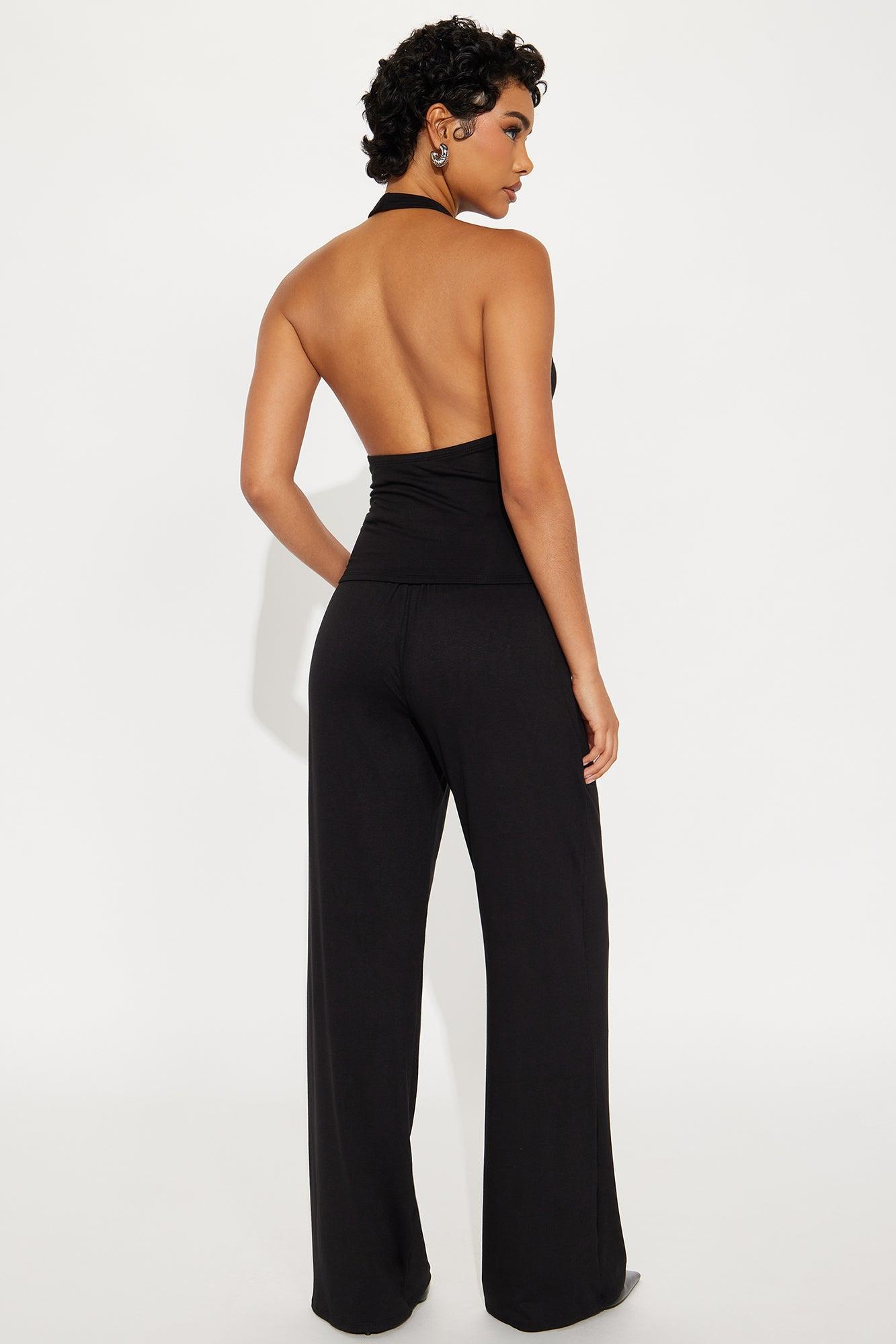 Gianna Halter Pant Set - Black Product Image