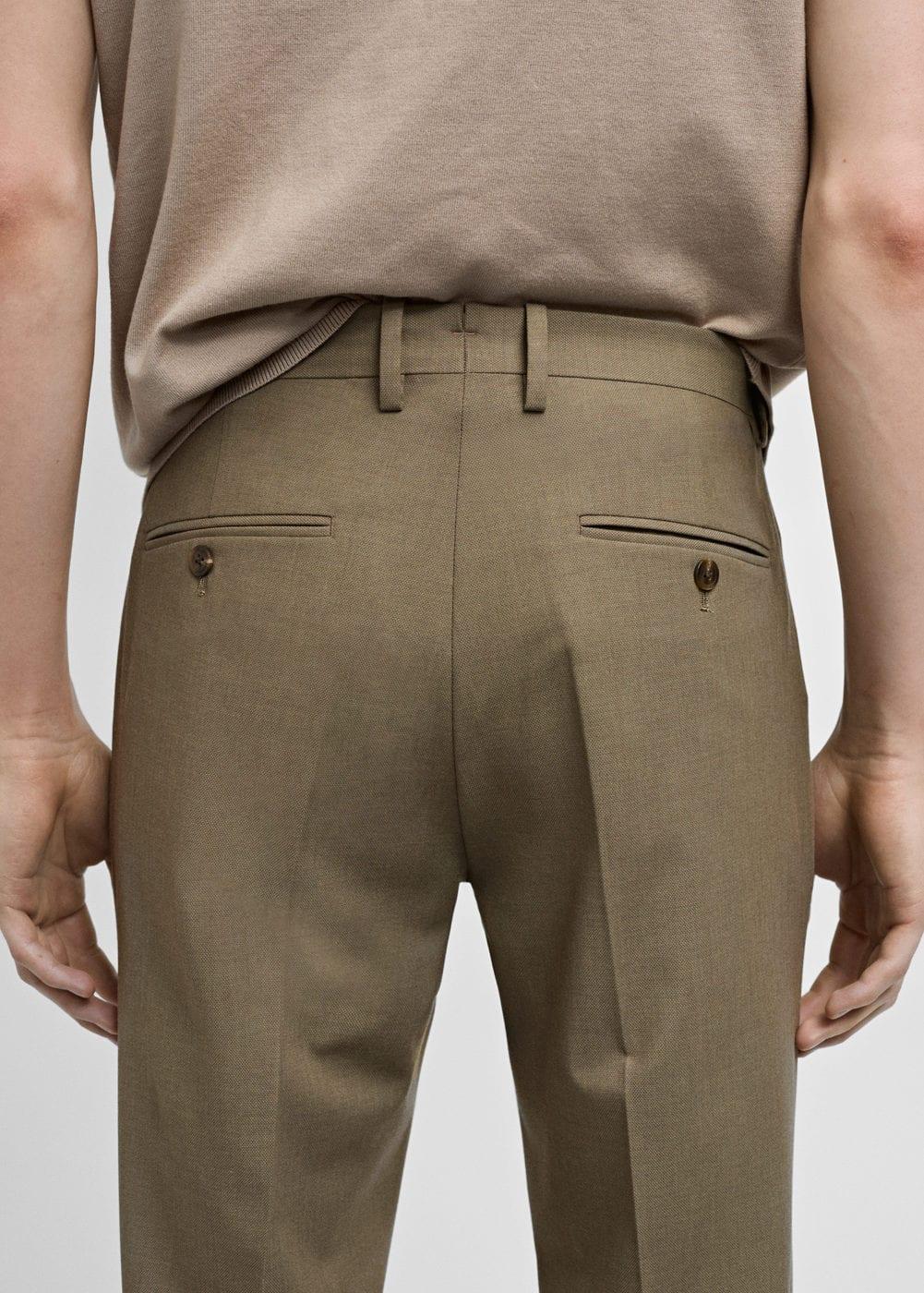 Stretch-fabric slim-fit suit pants - Men | MANGO USA Product Image