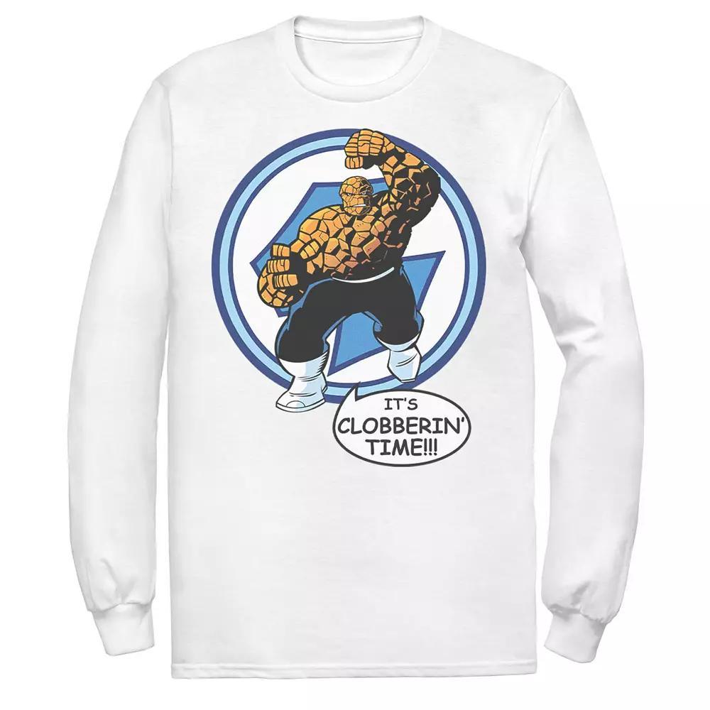 Men's Marvel Fantastic Four The Thing Clobberin' Time Circle Tee, Size: Large, White Product Image
