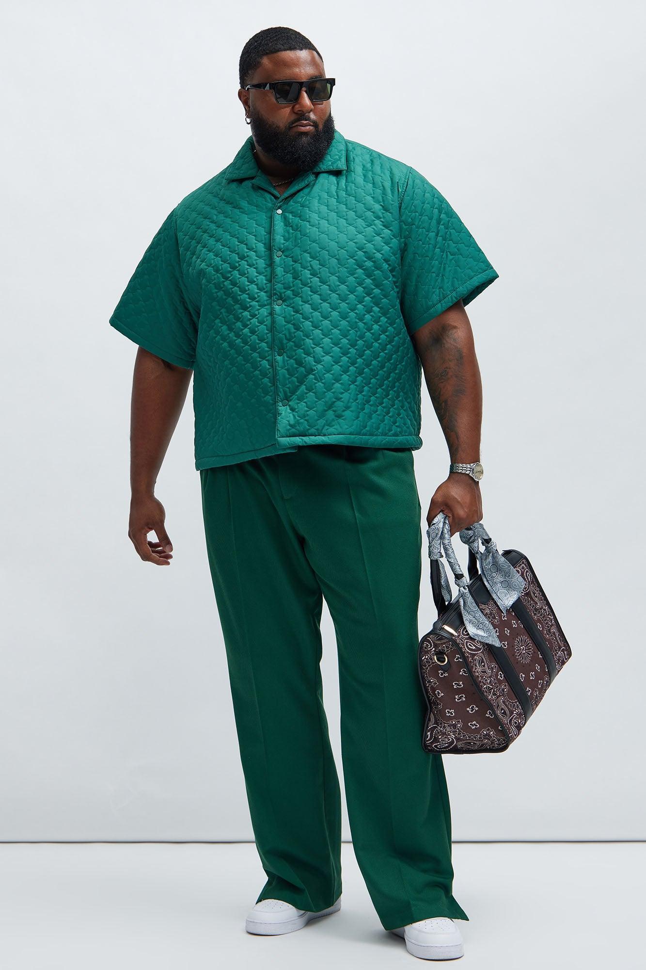 Hudson Quilted Nylon Shirt - Green Product Image