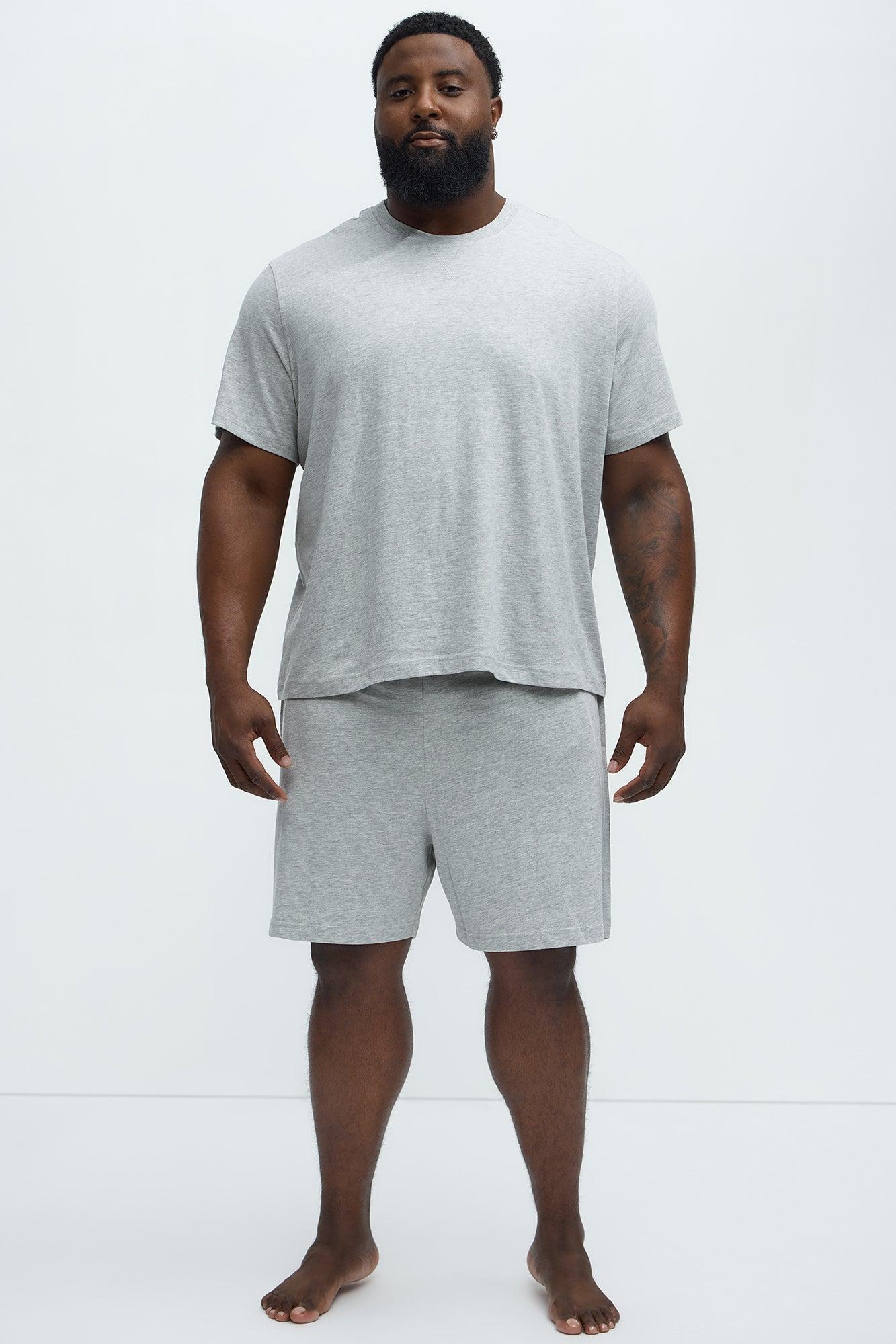 Essential Cotton Lounge Shorts - Heather Grey Product Image