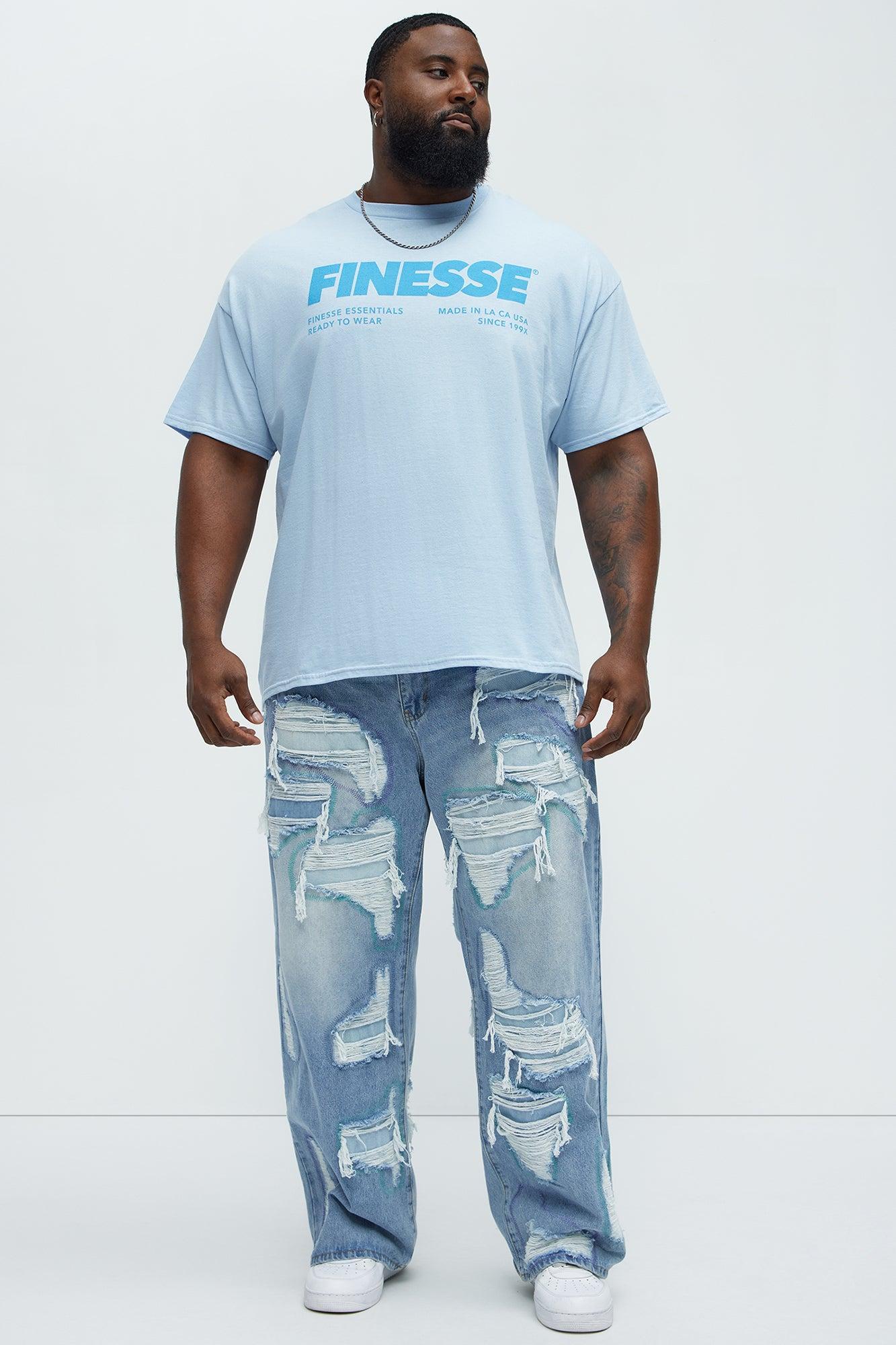 Finesse Short Sleeve Crew Neck T shirt - Light Blue Product Image