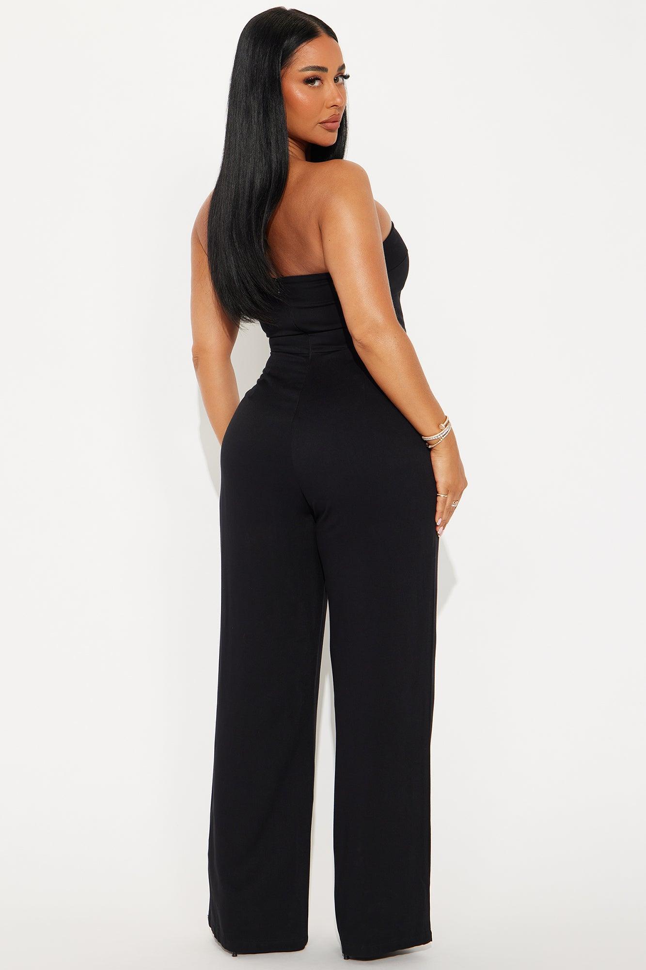 Ariana Wide Leg Jumpsuit - Black Product Image