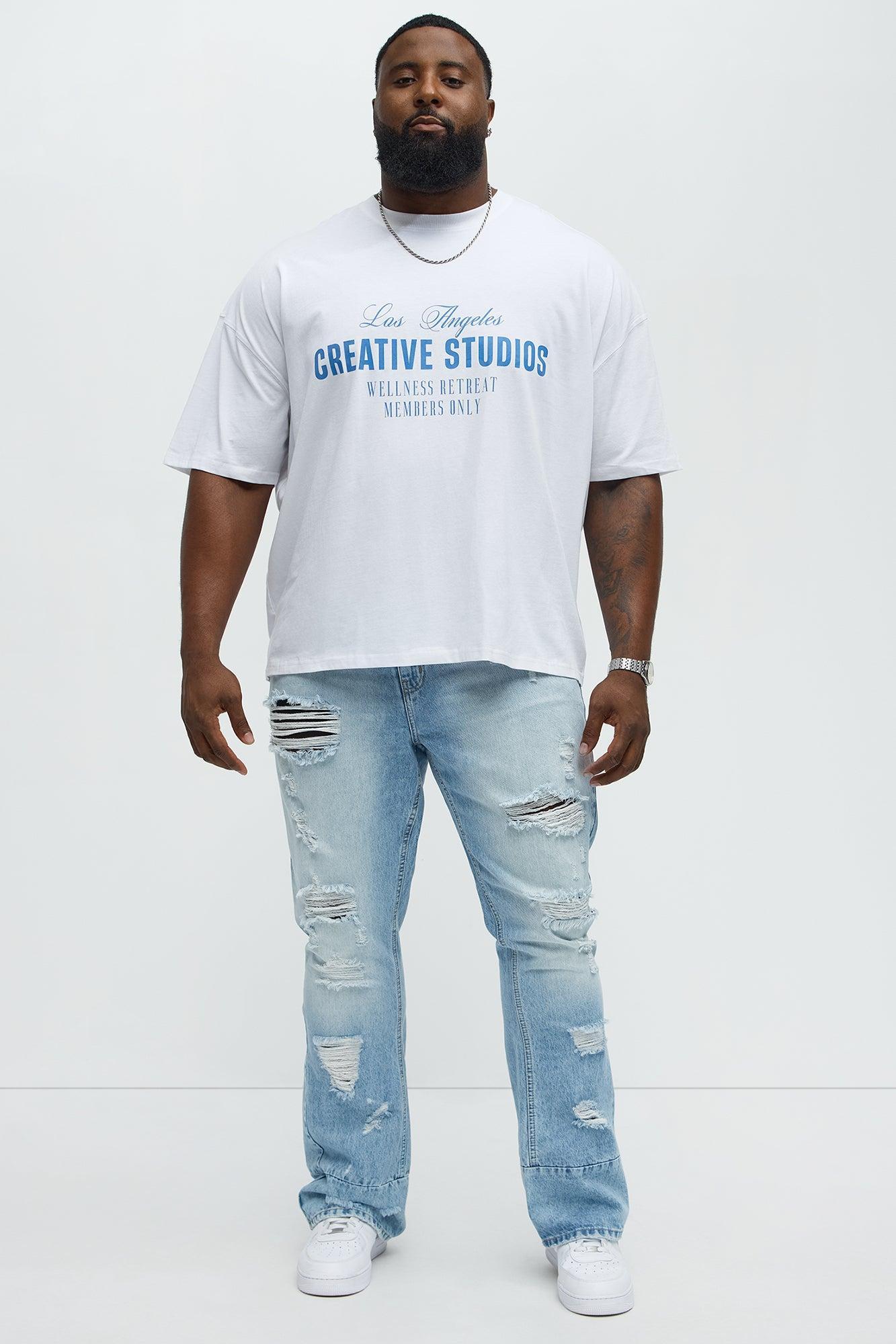 LA Creative Studios Oversized Short Sleeve Tee - White Product Image
