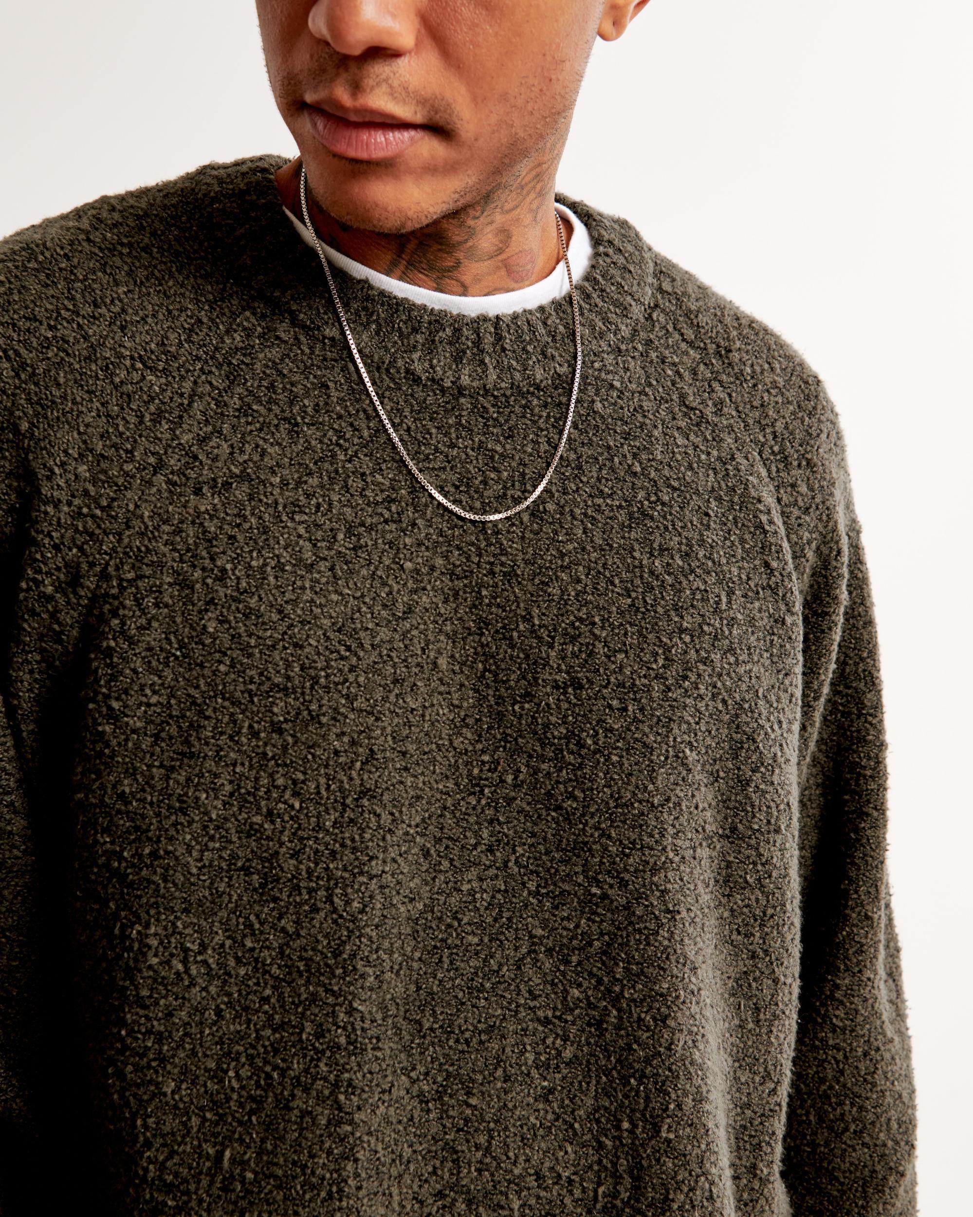 Oversized Boucle Crew Sweater Product Image