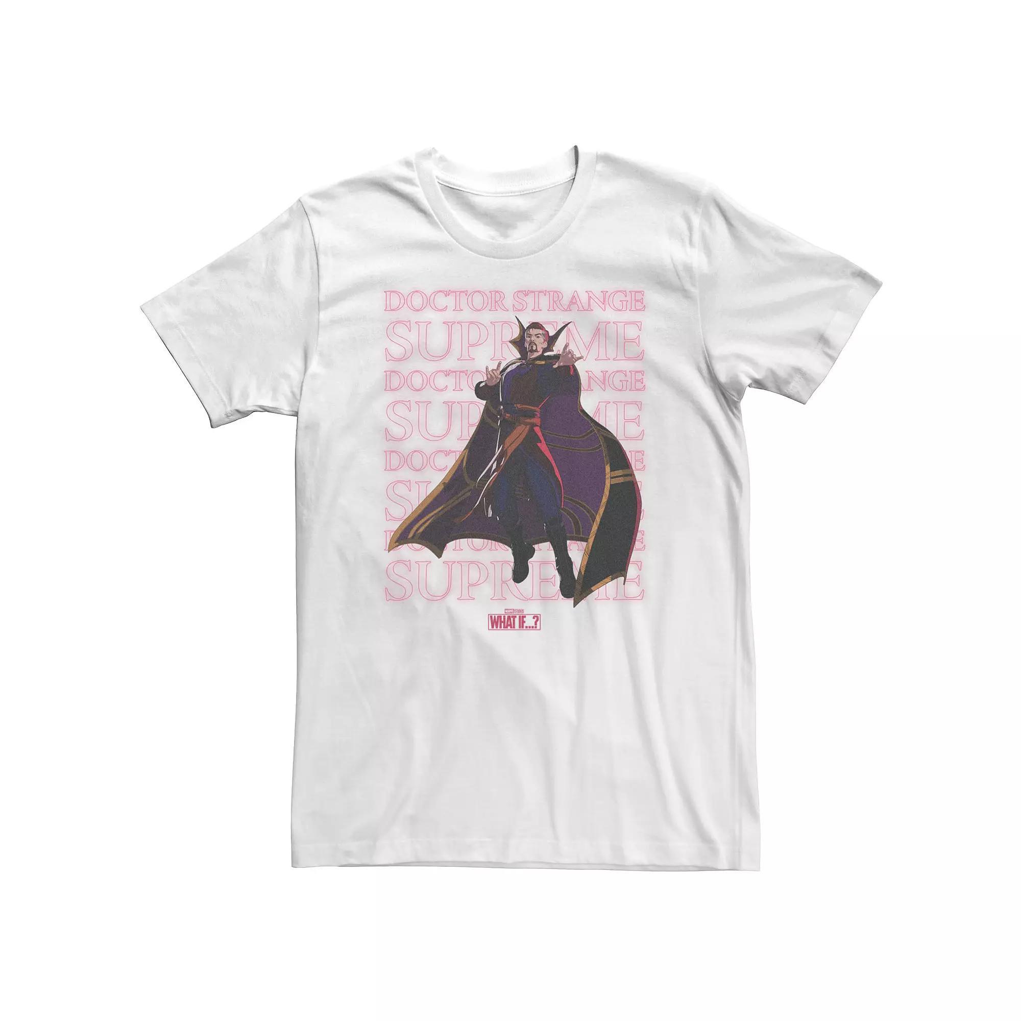 Big & Tall Marvel What If Doctor Strange Supreme Text Stack Tee, Men's, Size: 4XL, White Product Image